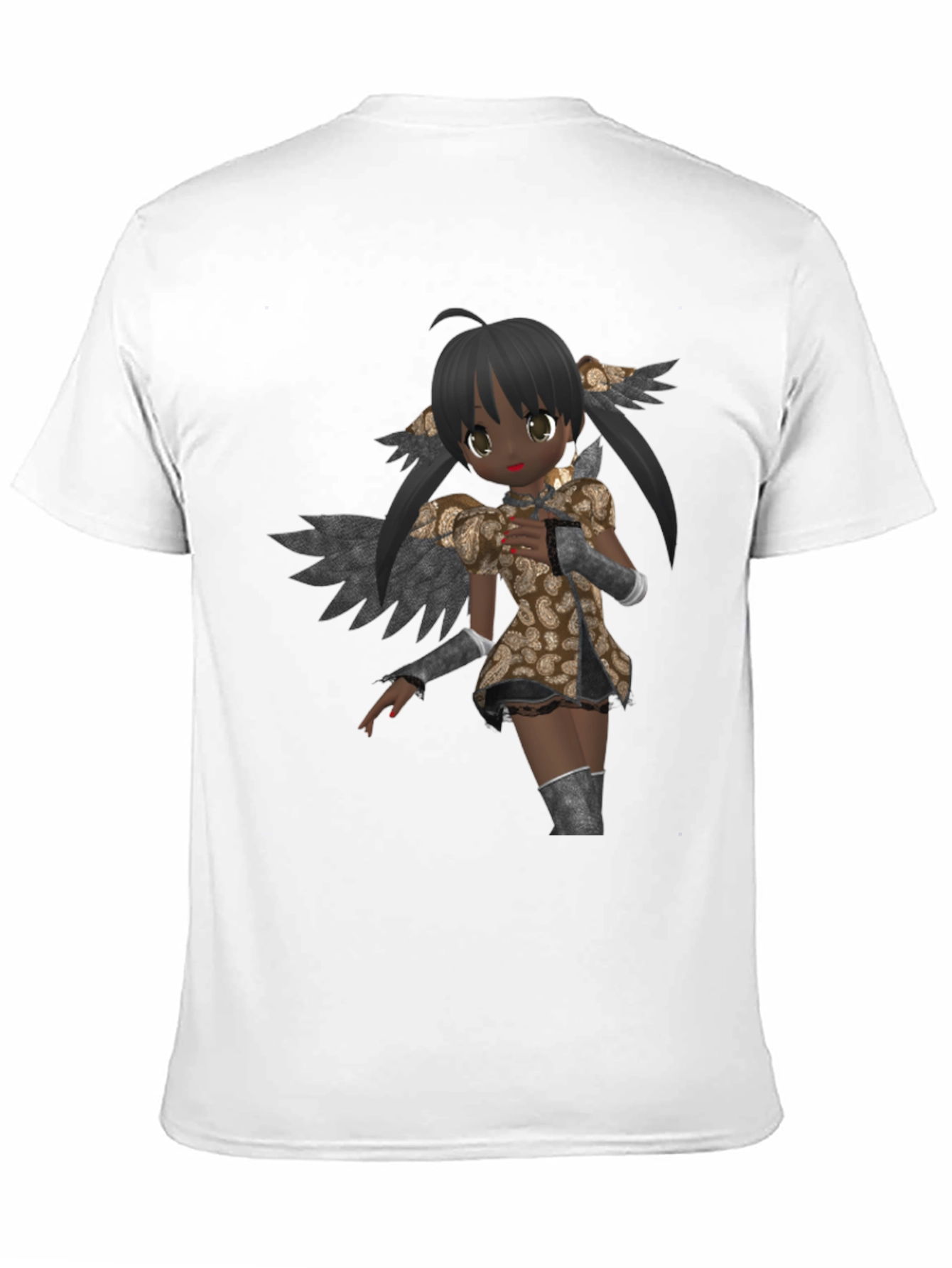 Anime Angel Graphic Black T-Shirt