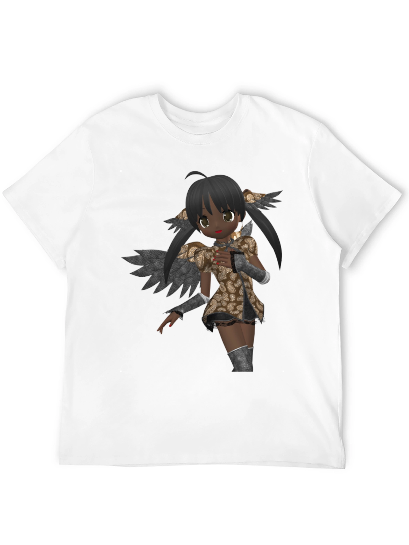 Anime Angel Graphic Black T-Shirt