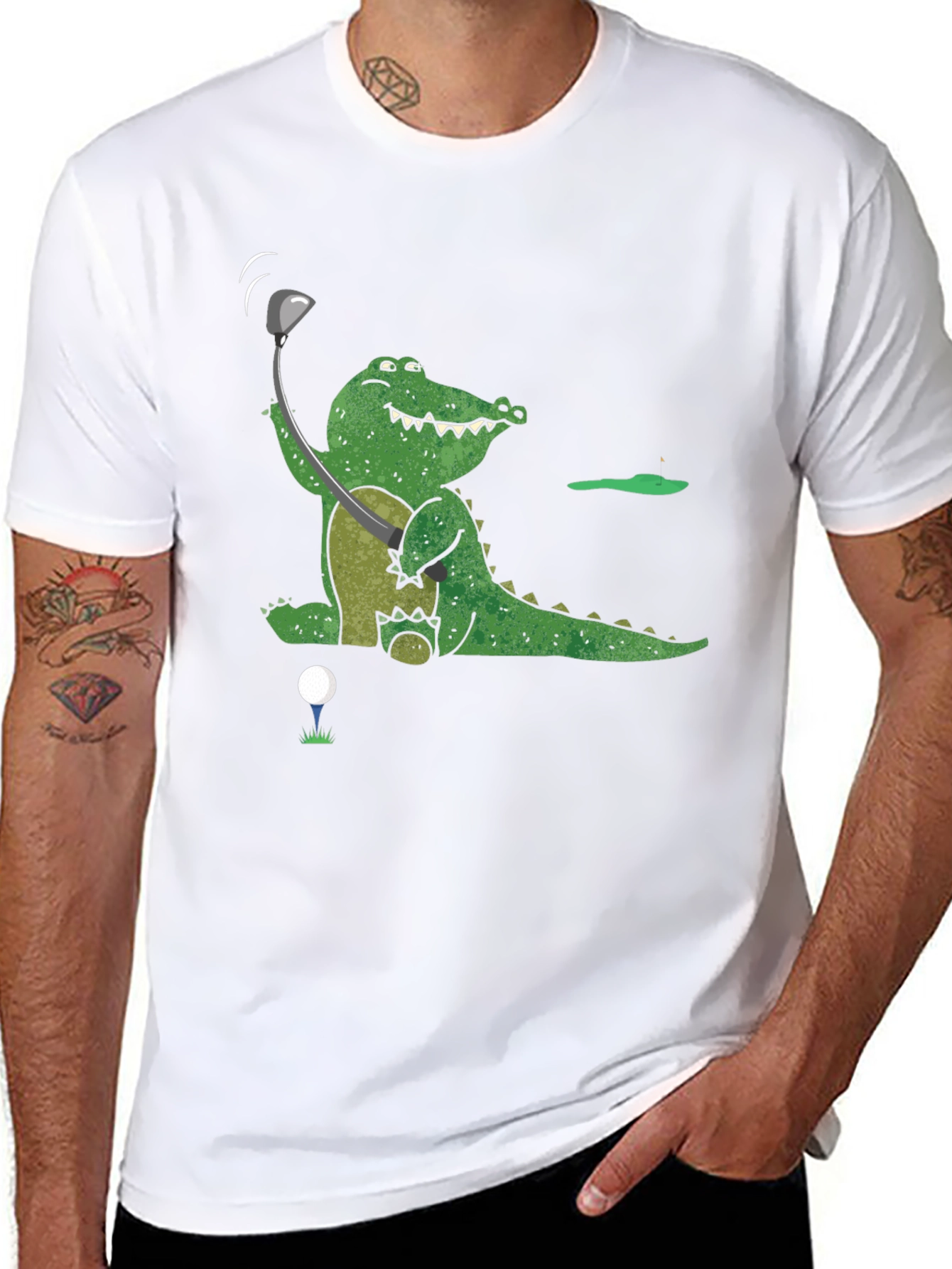 Golfing Gator Graphic Tee - Unique Design!