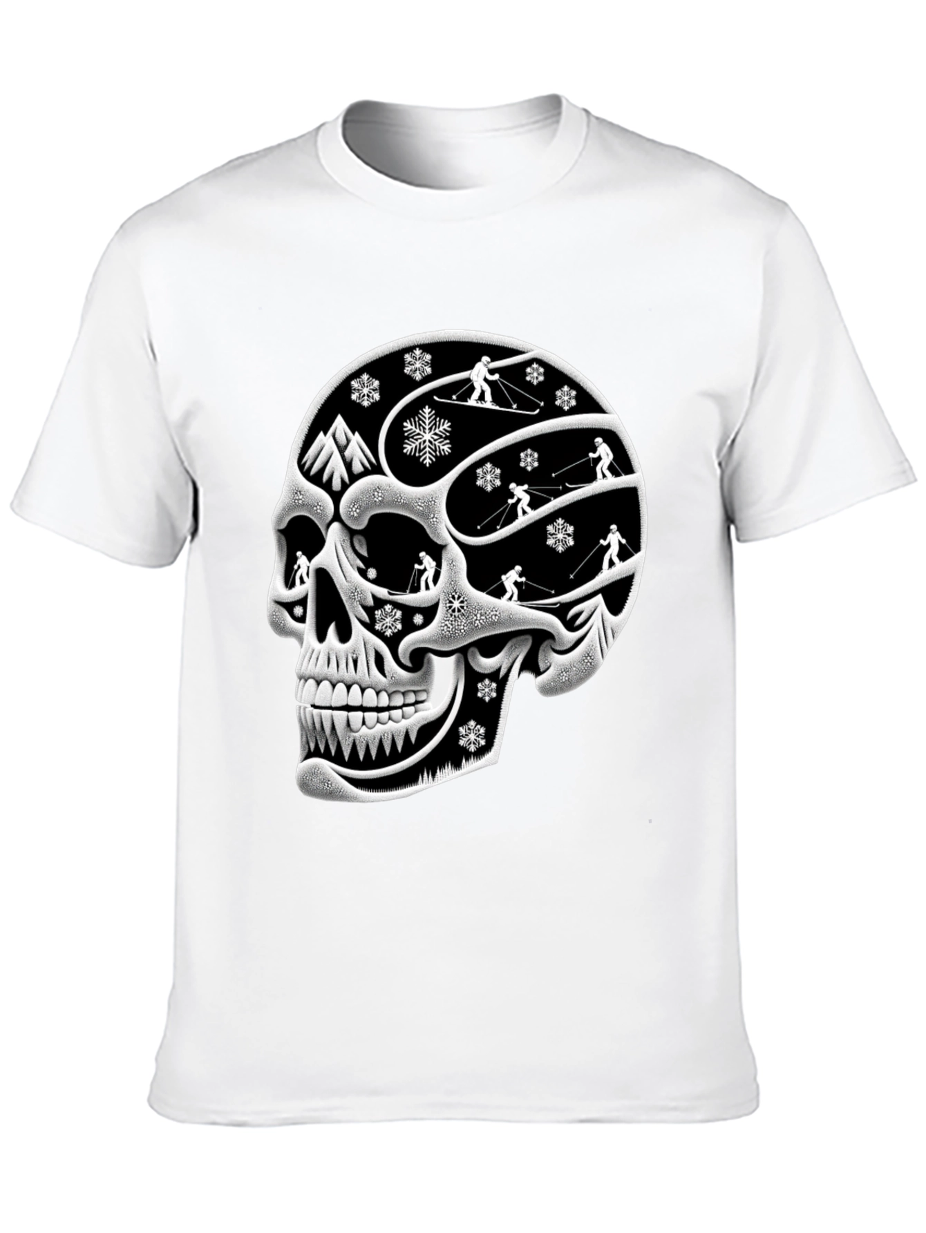 Ski Skull Graphic Tee - Winter Sport T-Shirt