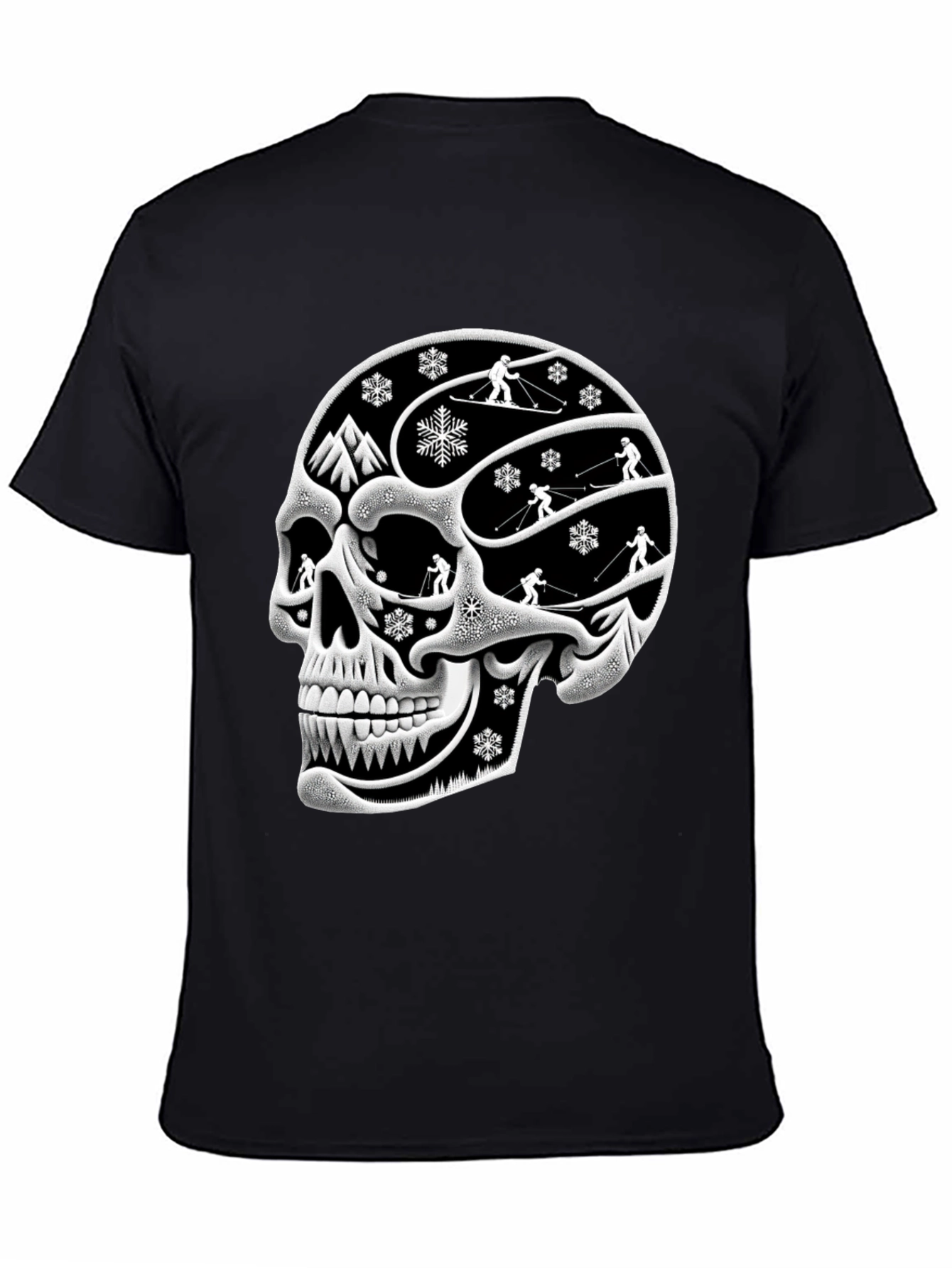 Ski Skull Graphic Tee - Winter Sport T-Shirt