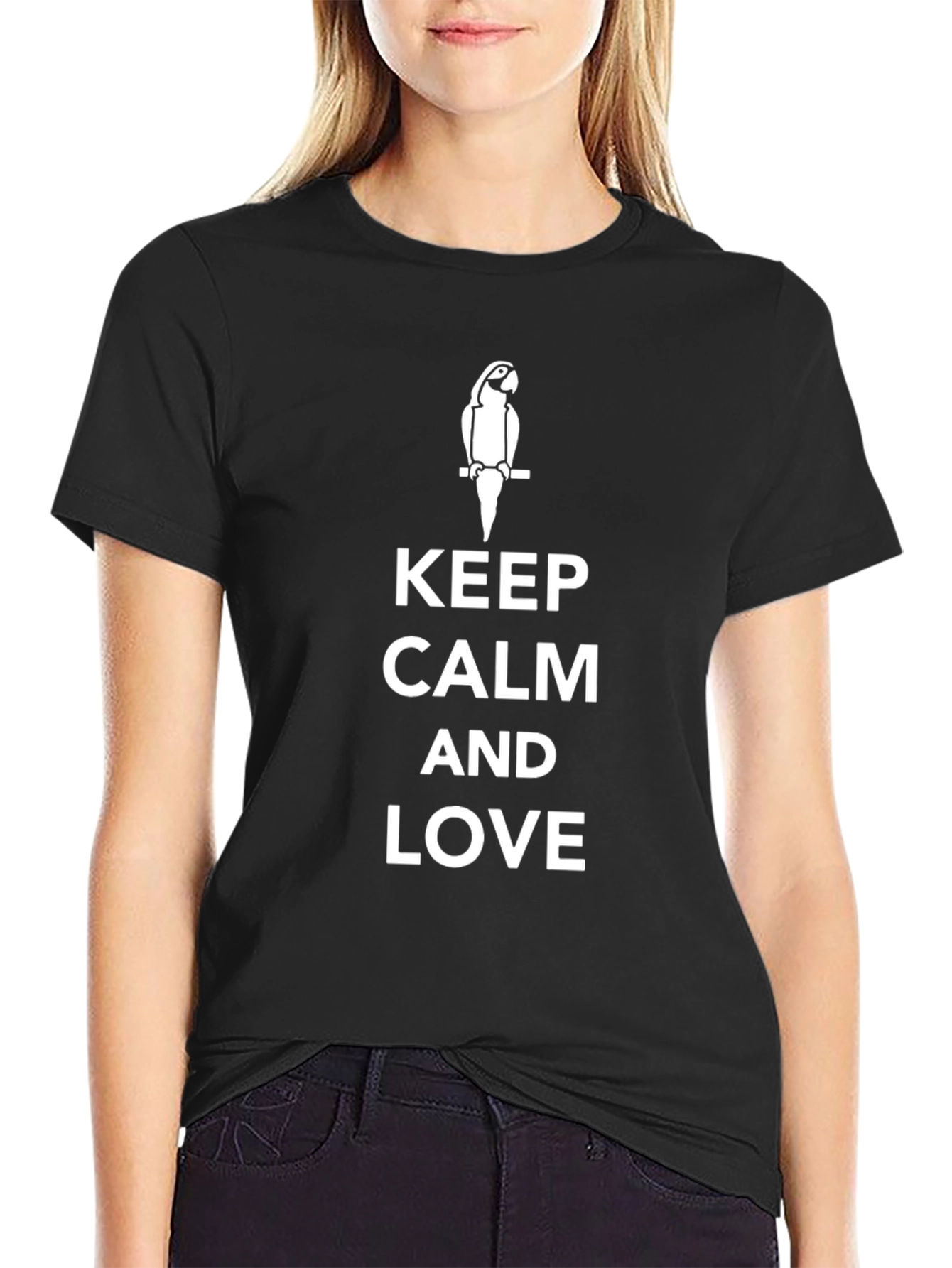 Keep Calm and Love Parrot Graphic T-Shirt