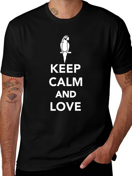 Keep Calm and Love Parrot Graphic T-Shirt