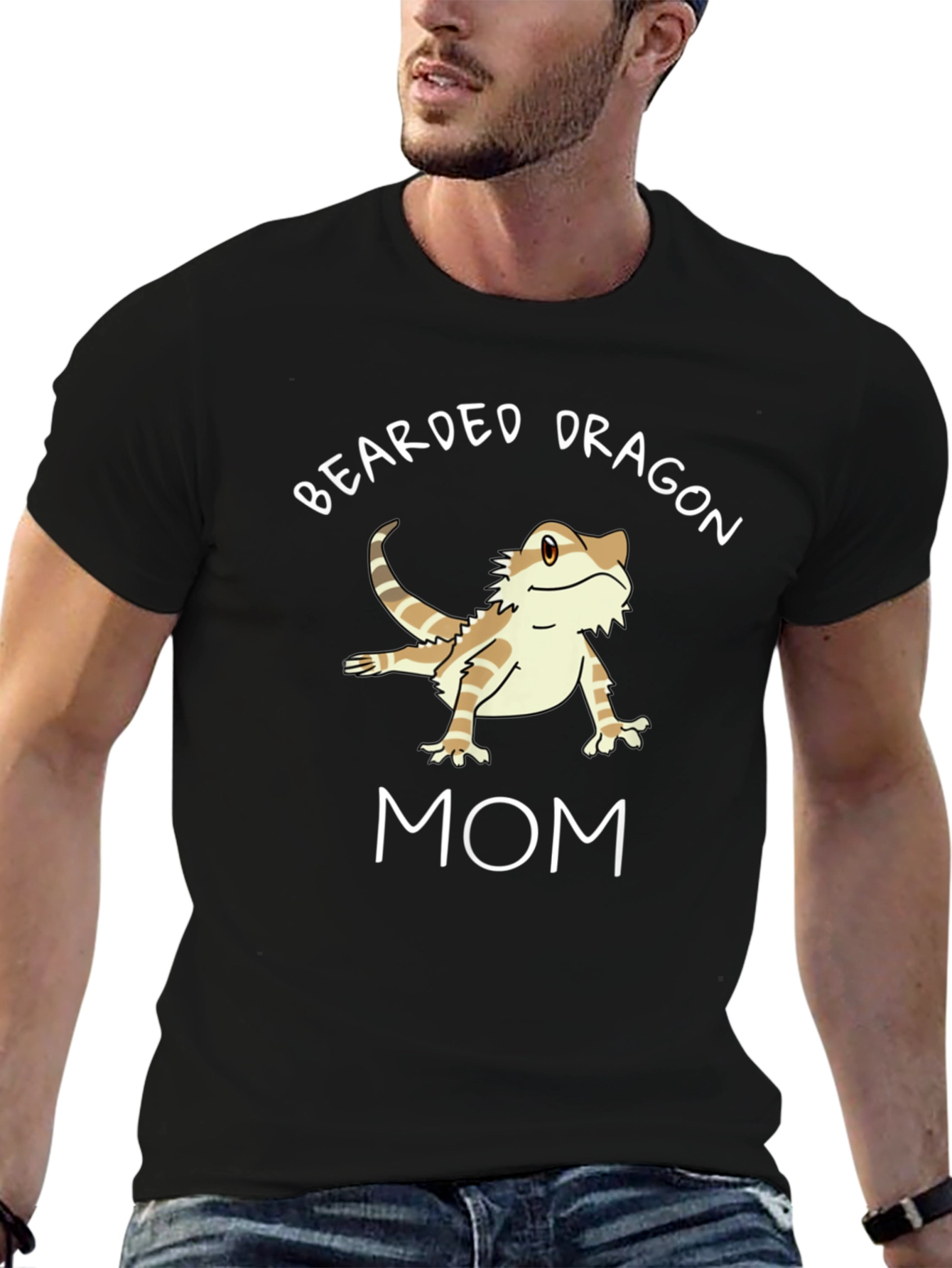 Bearded Dragon Mom Black Graphic Tee