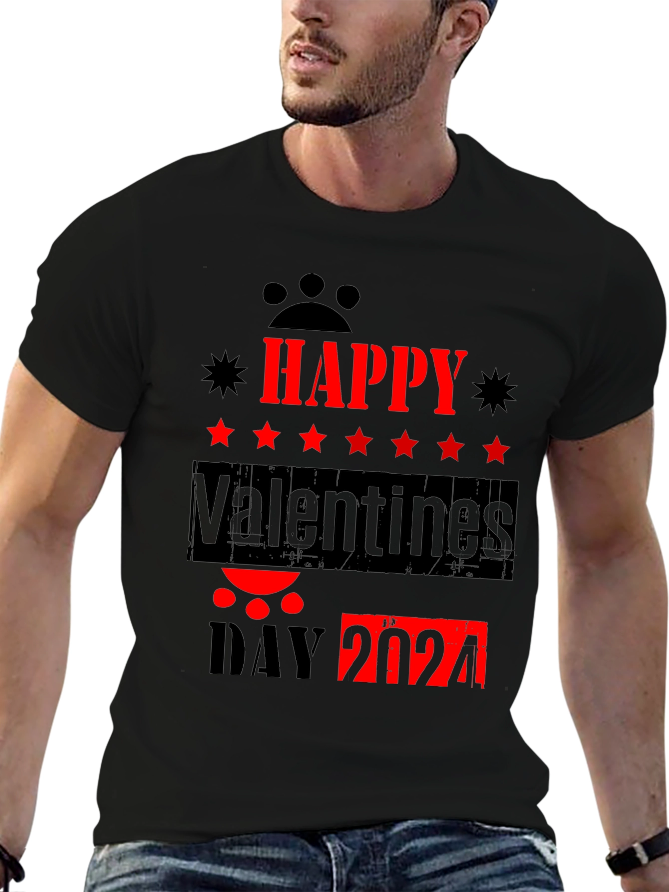 Happy Valentines Day 2024 Black T-Shirt