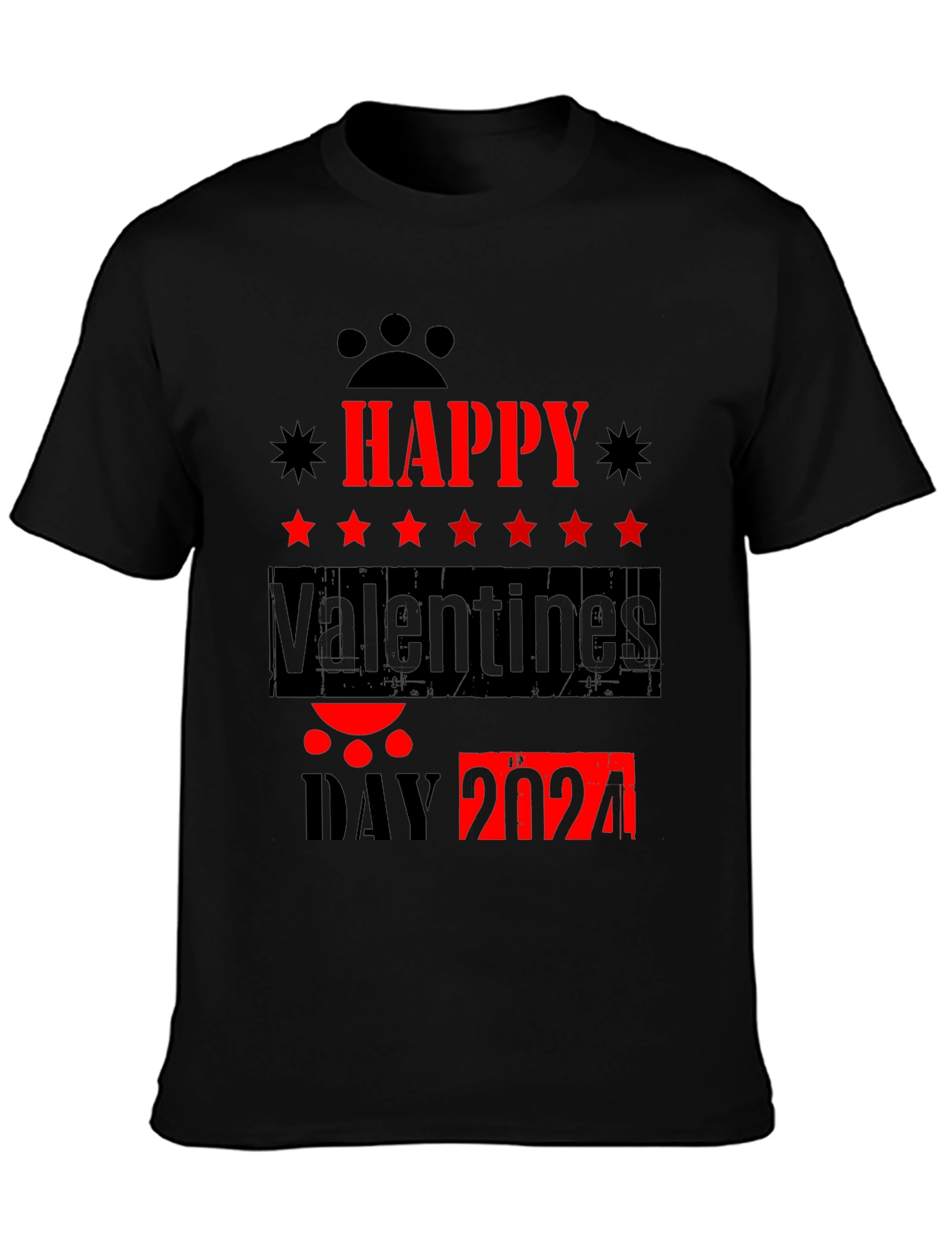 Happy Valentines Day 2024 Black T-Shirt