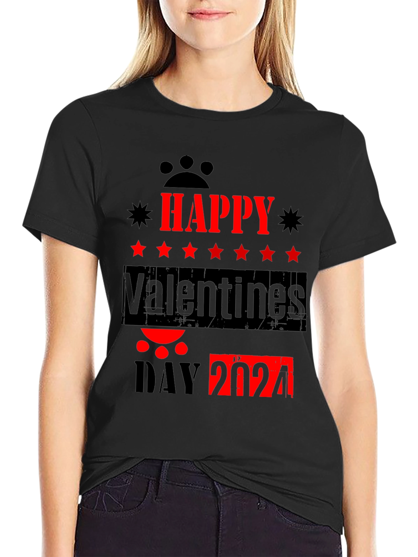 Happy Valentines Day 2024 Black T-Shirt