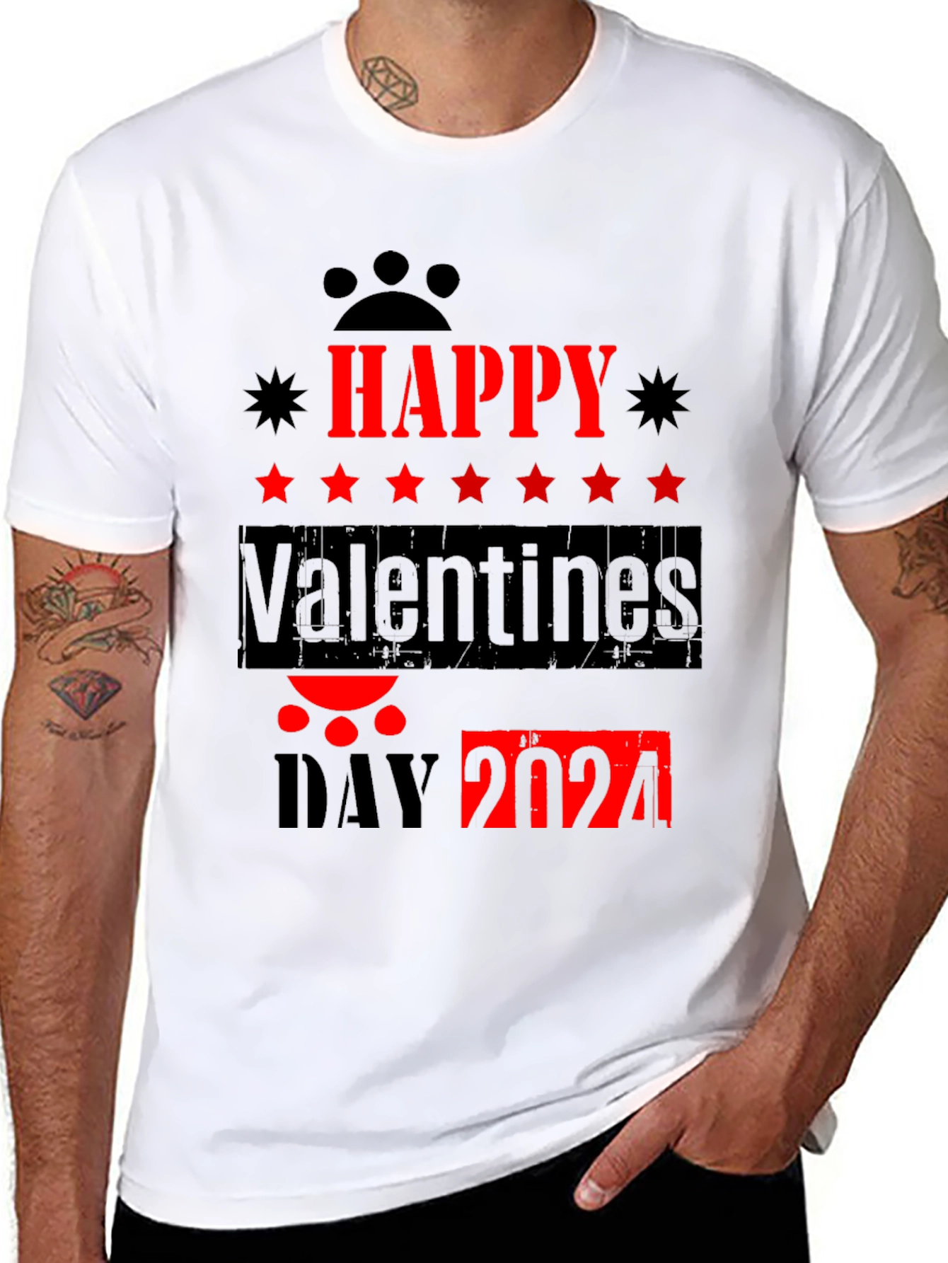 Happy Valentines Day 2024 Black T-Shirt