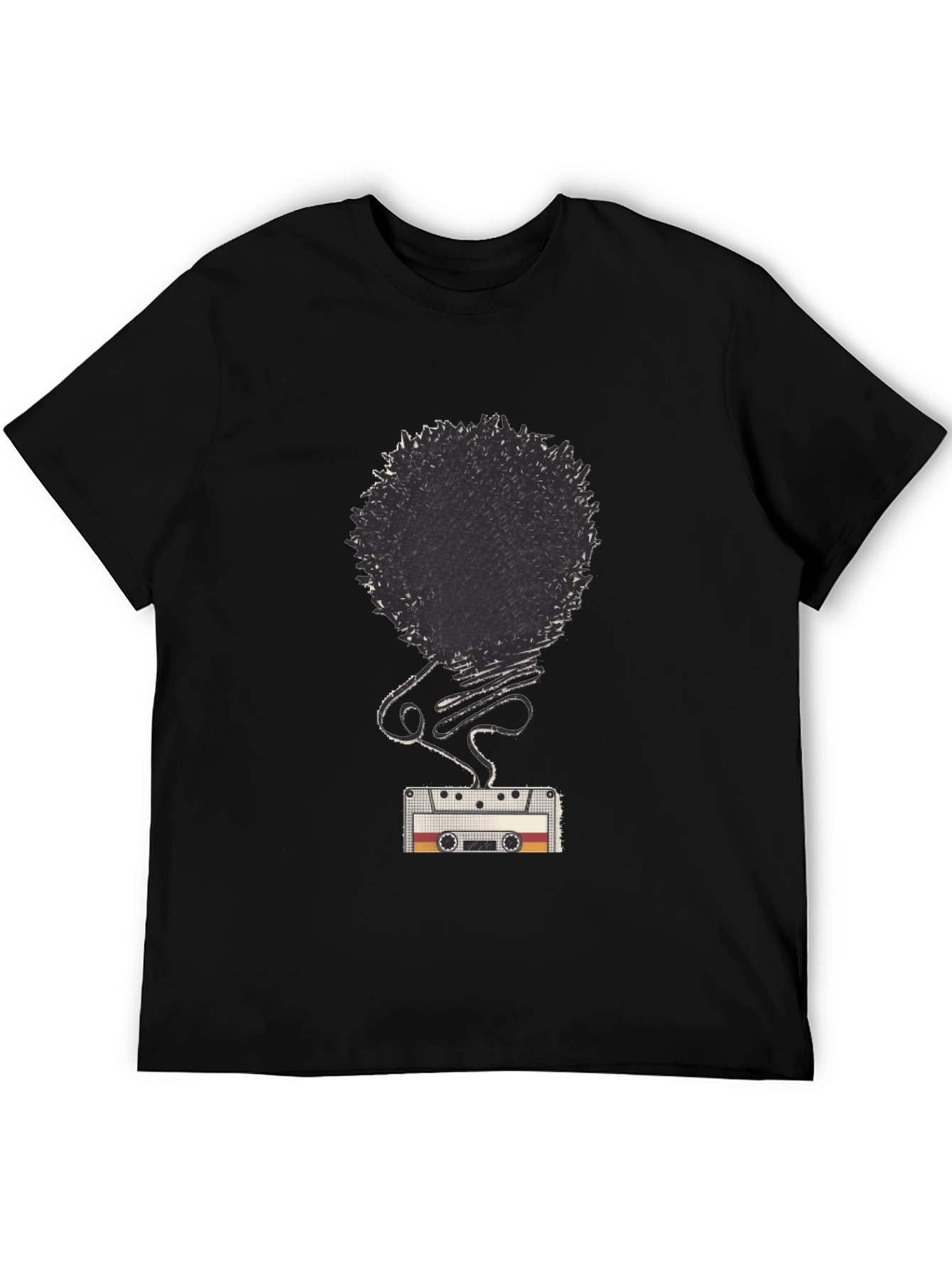 Retro Cassette Tape Afro Graphic T-Shirt