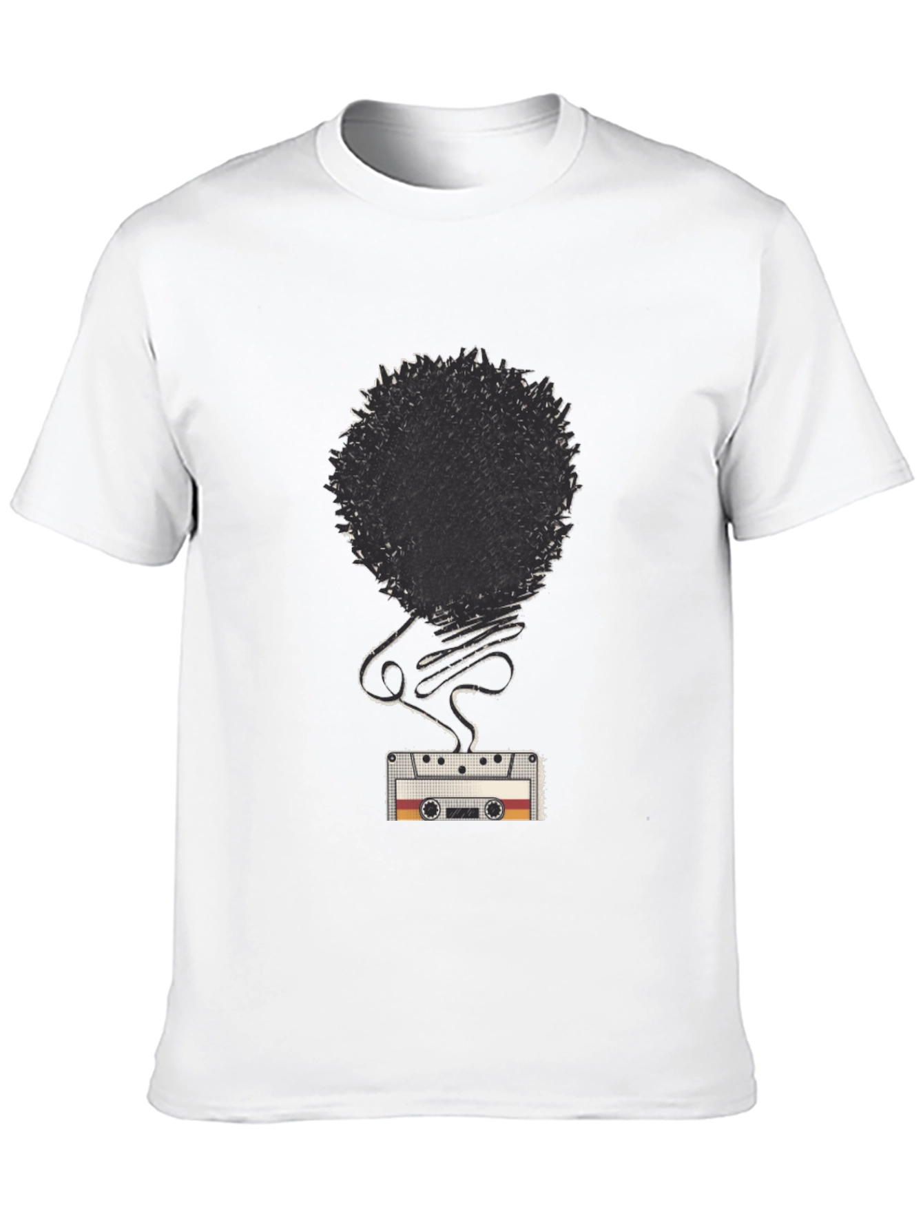 Retro Cassette Tape Afro Graphic T-Shirt