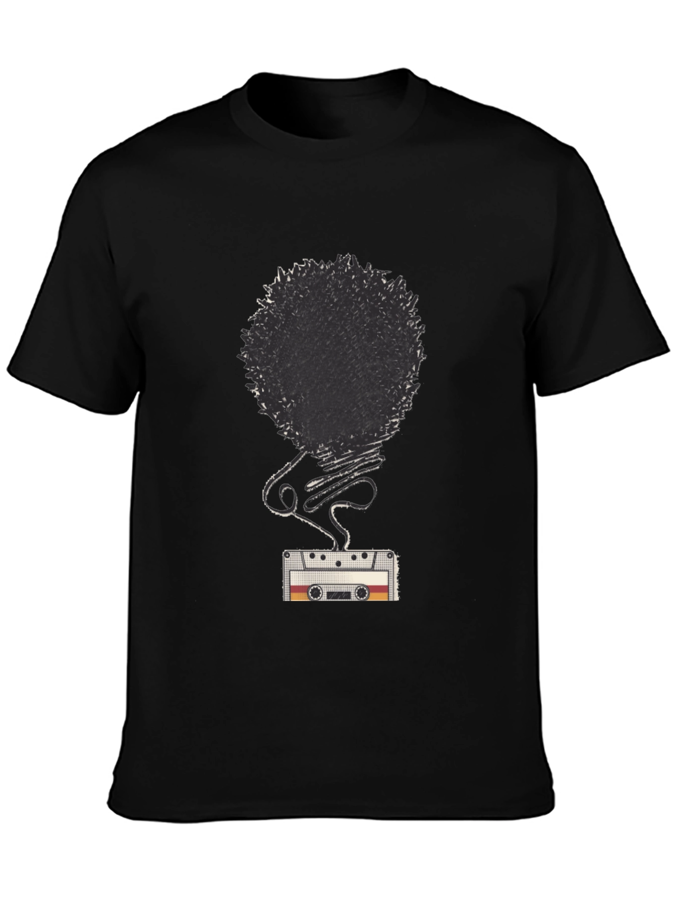 Retro Cassette Tape Afro Graphic T-Shirt