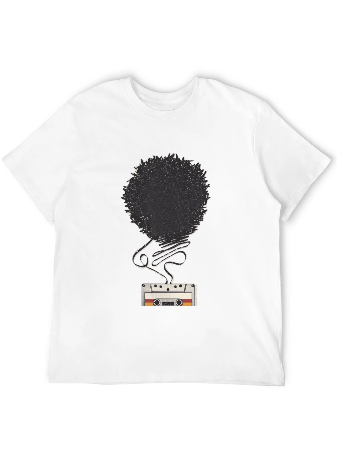 Retro Cassette Tape Afro Graphic T-Shirt