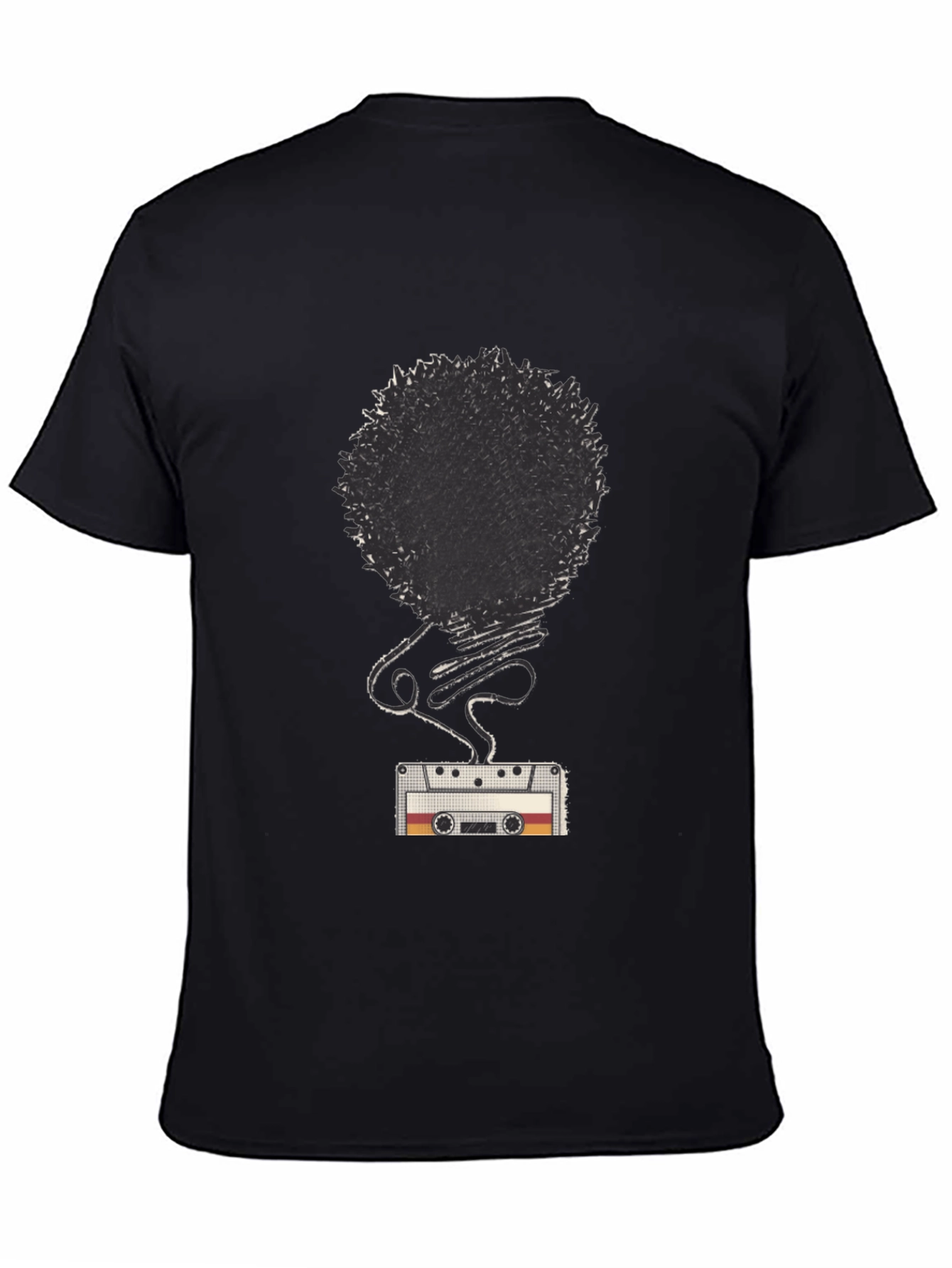 Retro Cassette Tape Afro Graphic T-Shirt