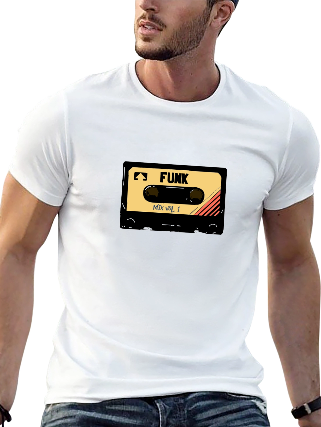 Retro Funk Mix Tape Graphic T-Shirt - Black