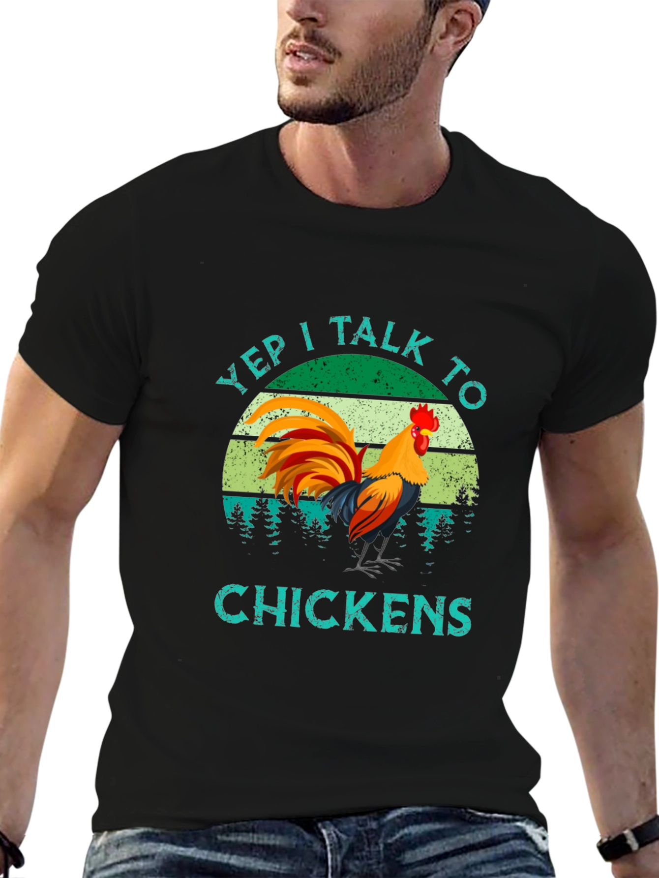 Yep I Talk to Chickens Graphic T-Shirt