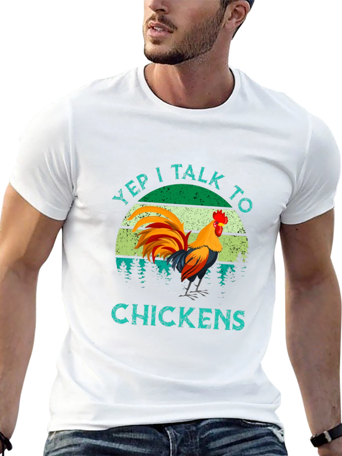 Yep I Talk to Chickens Graphic T-Shirt