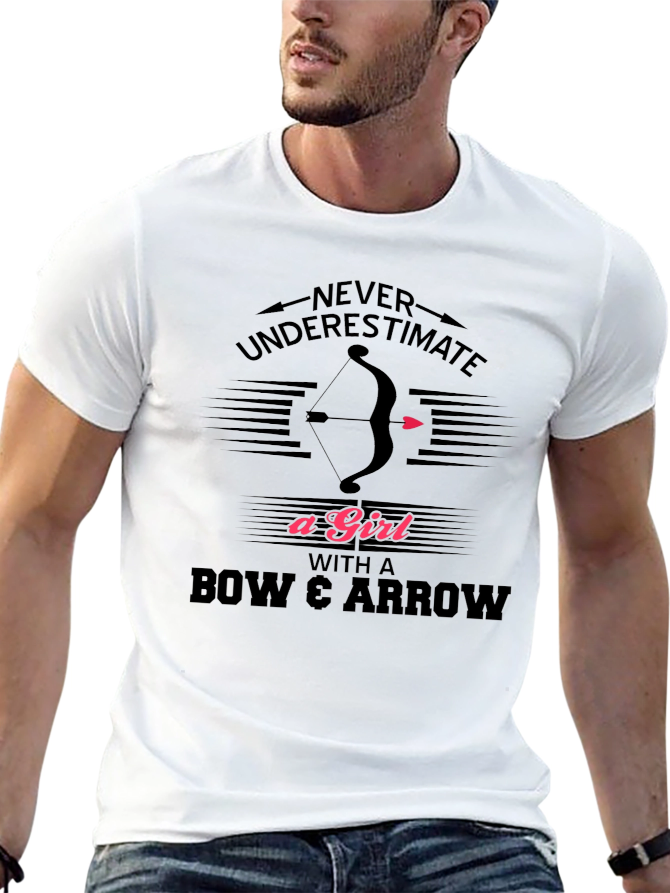 Never Underestimate A Girl Bow Arrow T-Shirt