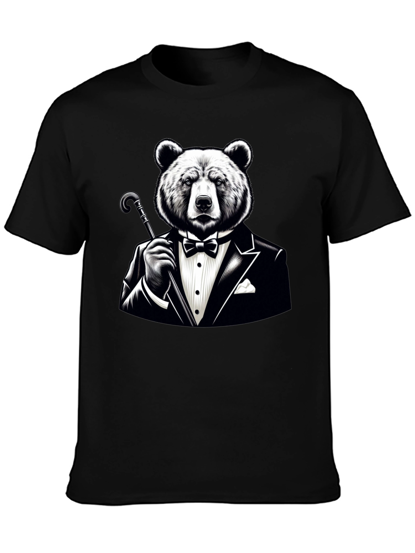 Bear in Tuxedo Graphic T-Shirt - Stylish Novelty Tee