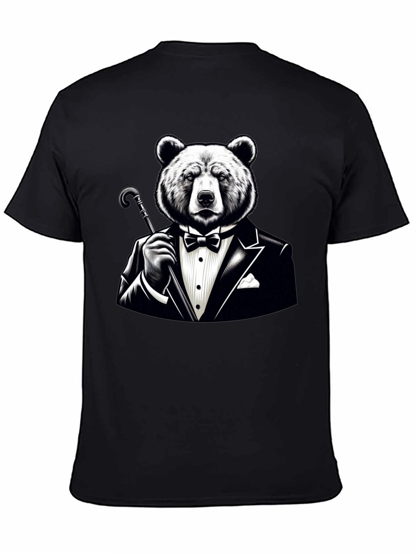 Bear in Tuxedo Graphic T-Shirt - Stylish Novelty Tee