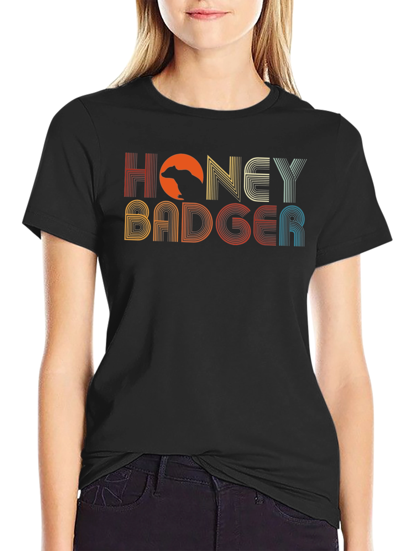 Retro Honey Badger Graphic T-Shirt