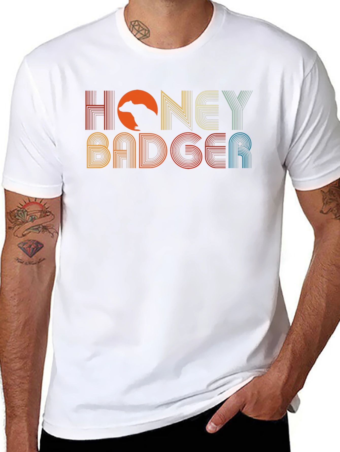 Retro Honey Badger Graphic T-Shirt