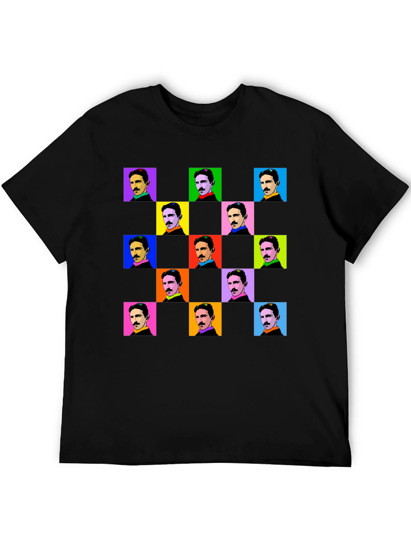 Nikola Tesla Pop Art T-Shirt - Black