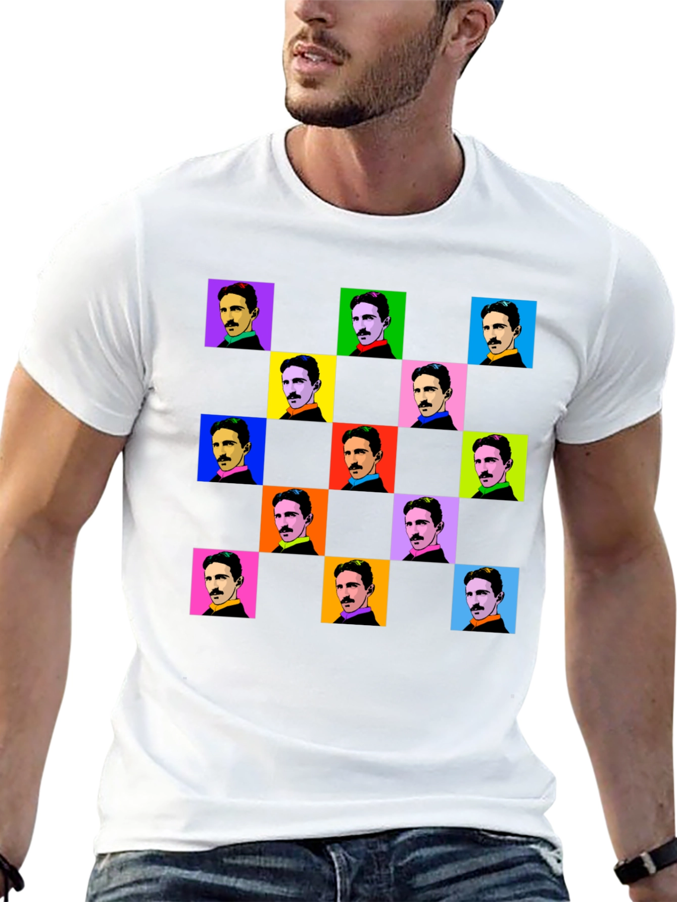 Nikola Tesla Pop Art T-Shirt - Black