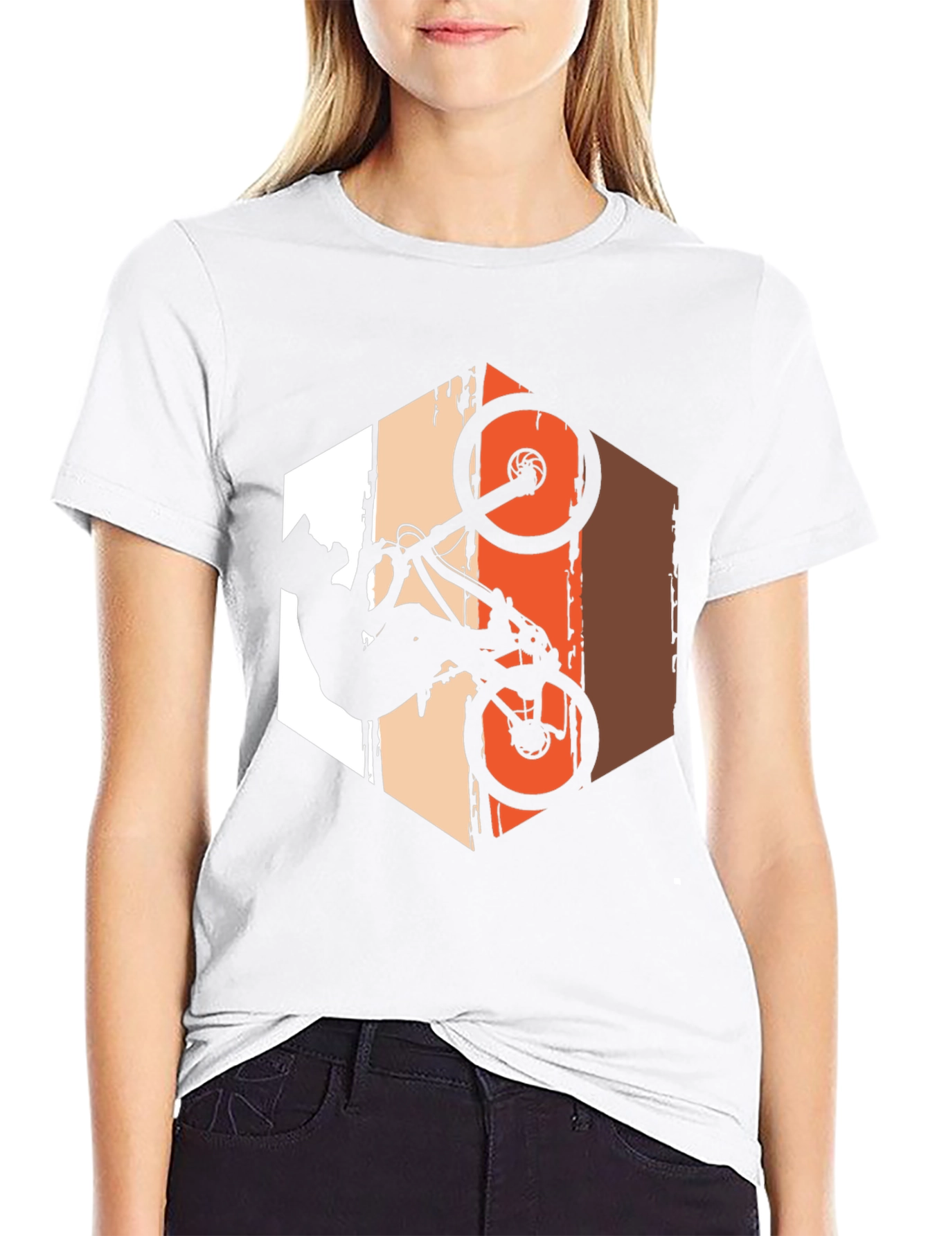Mountain Bike Stunt T-Shirt - Rider Silhouette Graphic Tee