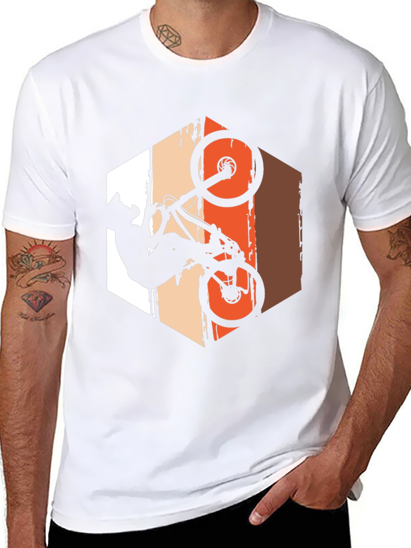 Mountain Bike Stunt T-Shirt - Rider Silhouette Graphic Tee