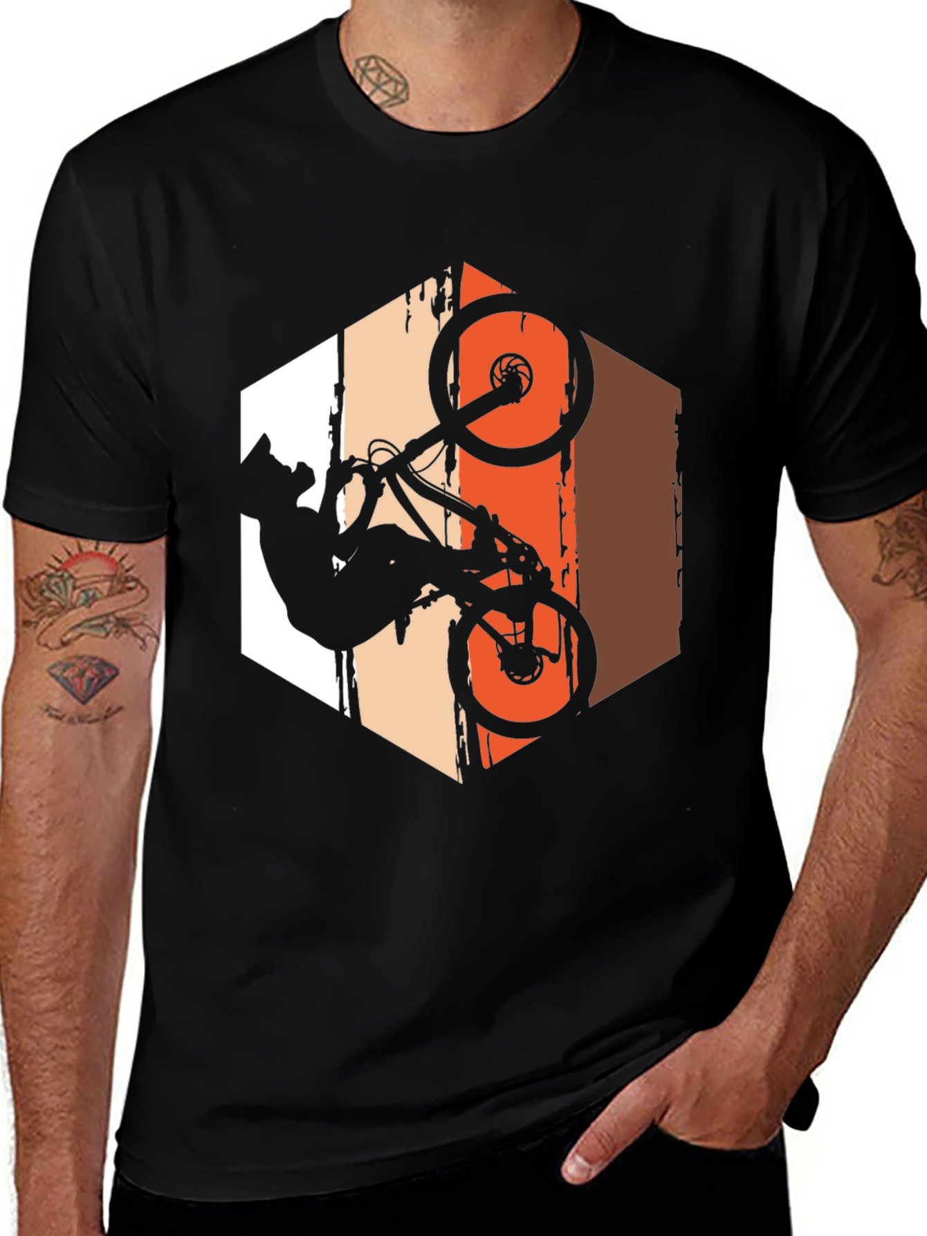 Mountain Bike Stunt T-Shirt - Rider Silhouette Graphic Tee