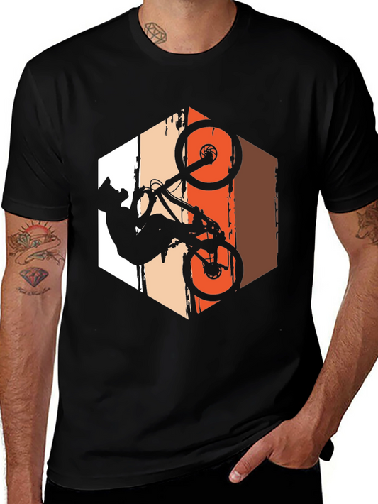 Mountain Bike Stunt T-Shirt - Rider Silhouette Graphic Tee
