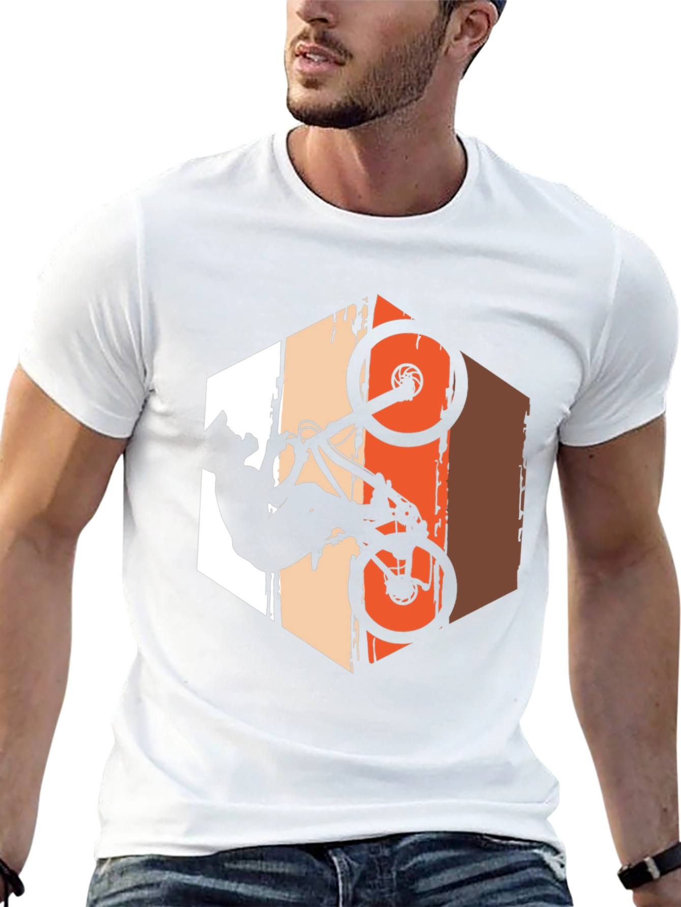 Mountain Bike Stunt T-Shirt - Rider Silhouette Graphic Tee