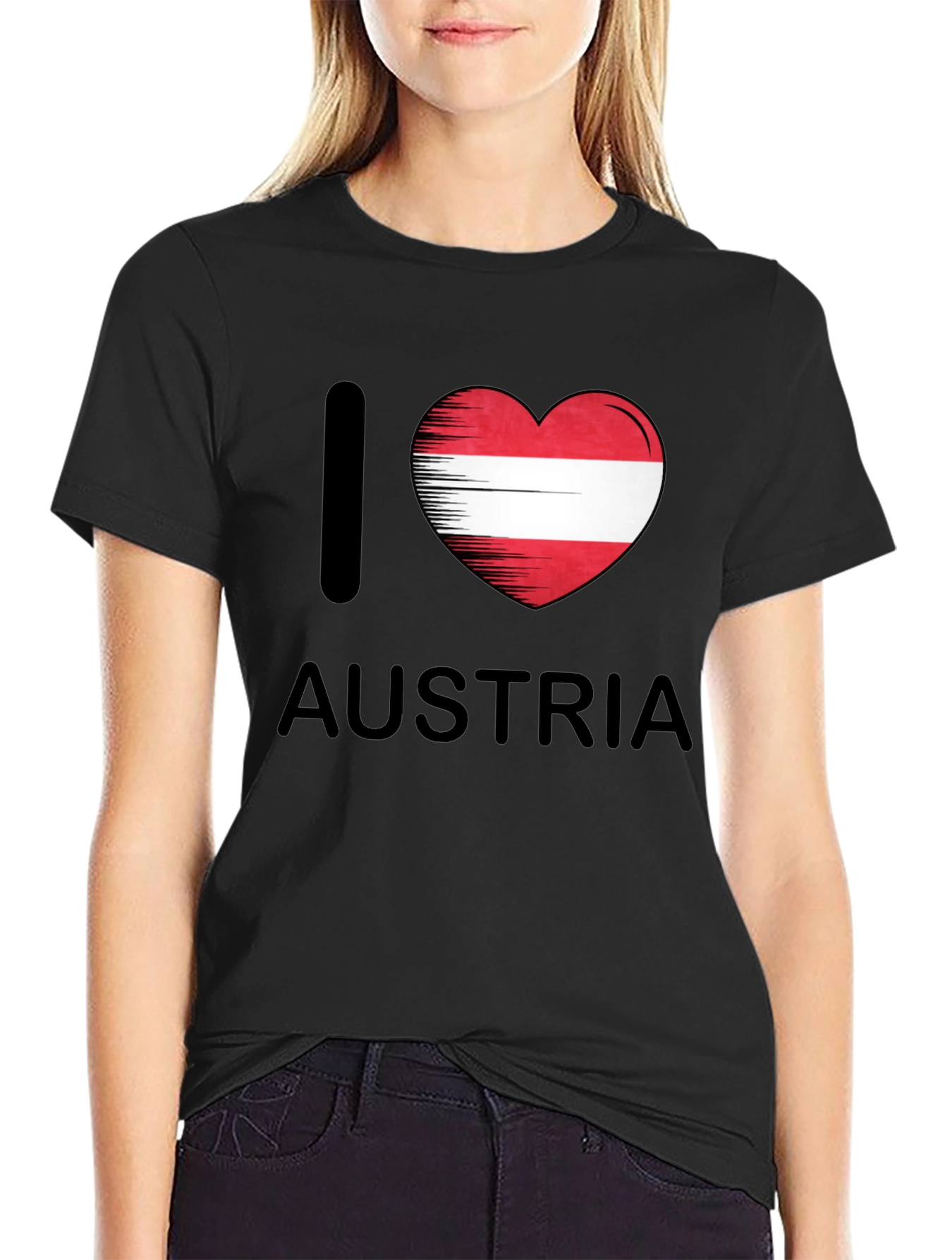 I Heart Austria T-Shirt - Austrian Flag Graphic Tee
