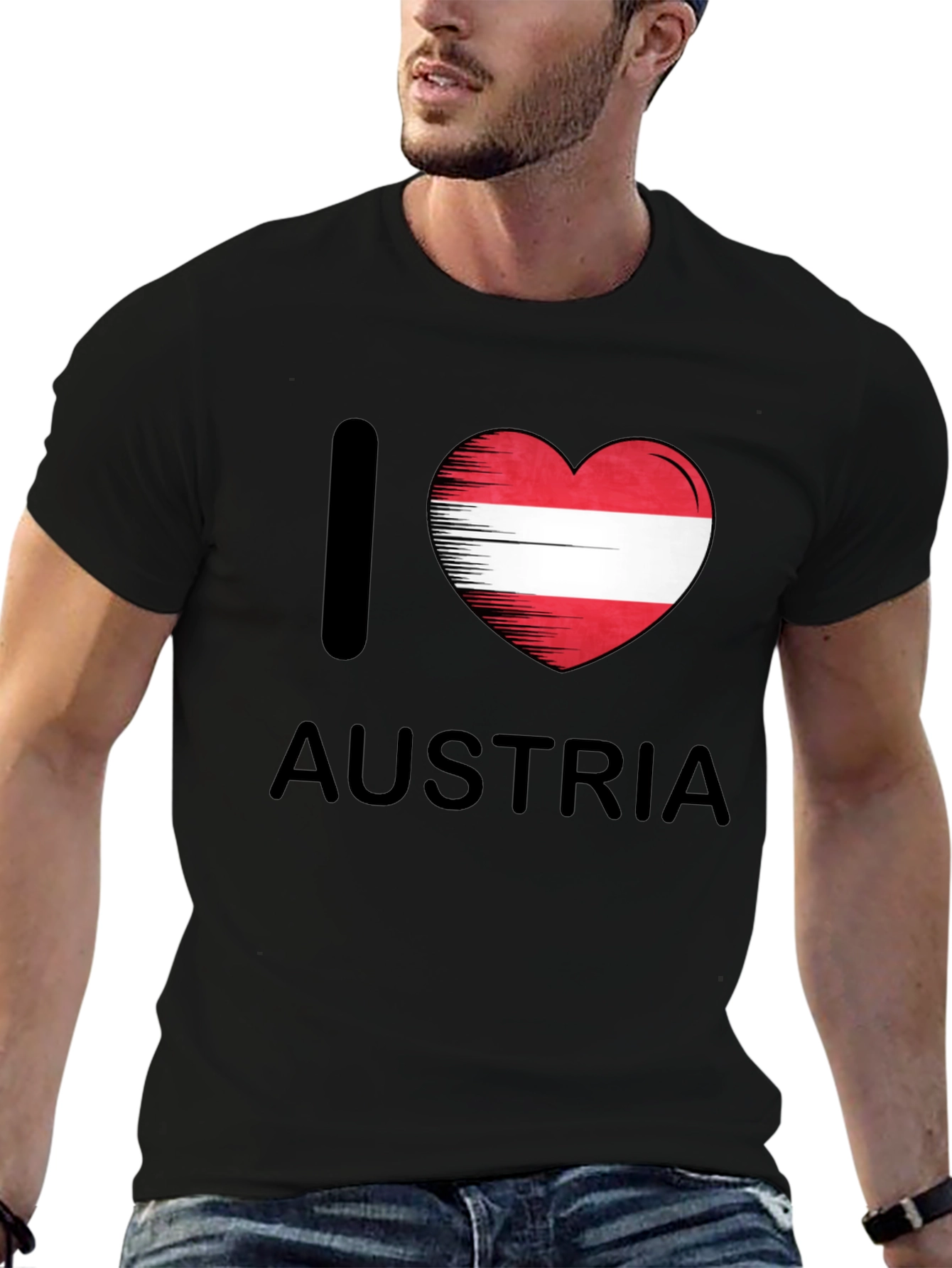 I Heart Austria T-Shirt - Austrian Flag Graphic Tee