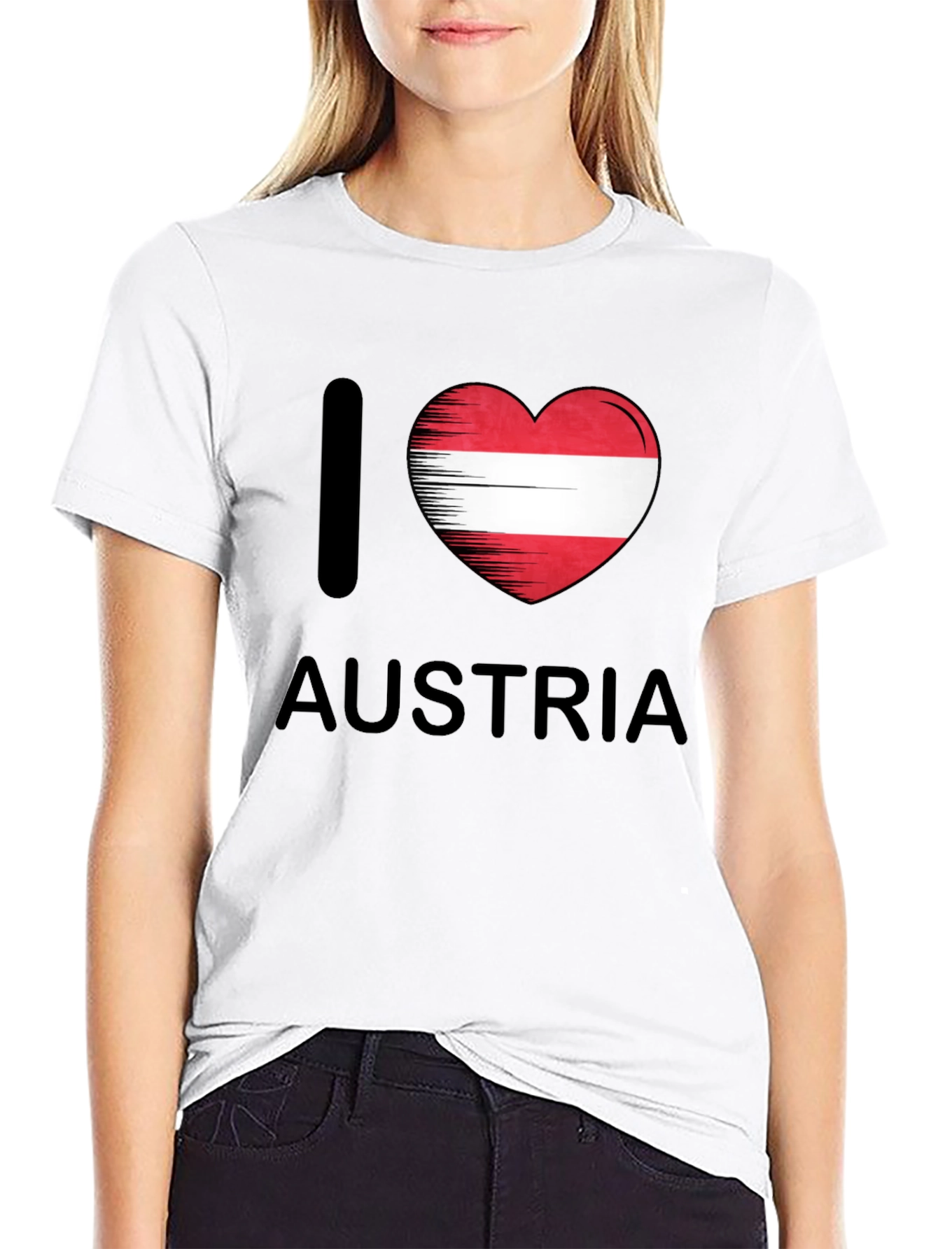 I Heart Austria T-Shirt - Austrian Flag Graphic Tee