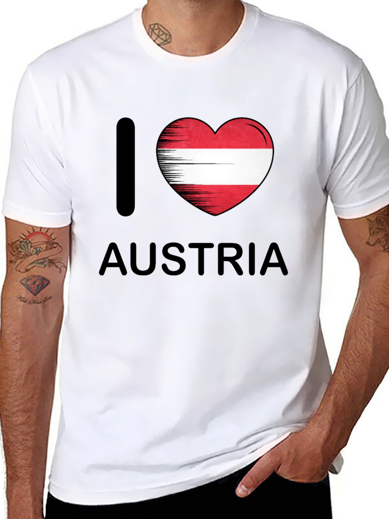 I Heart Austria T-Shirt - Austrian Flag Graphic Tee