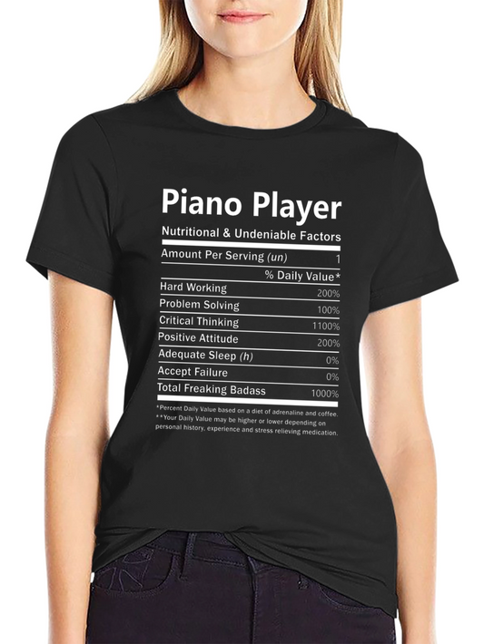 Piano Player Nutritional Facts T-Shirt