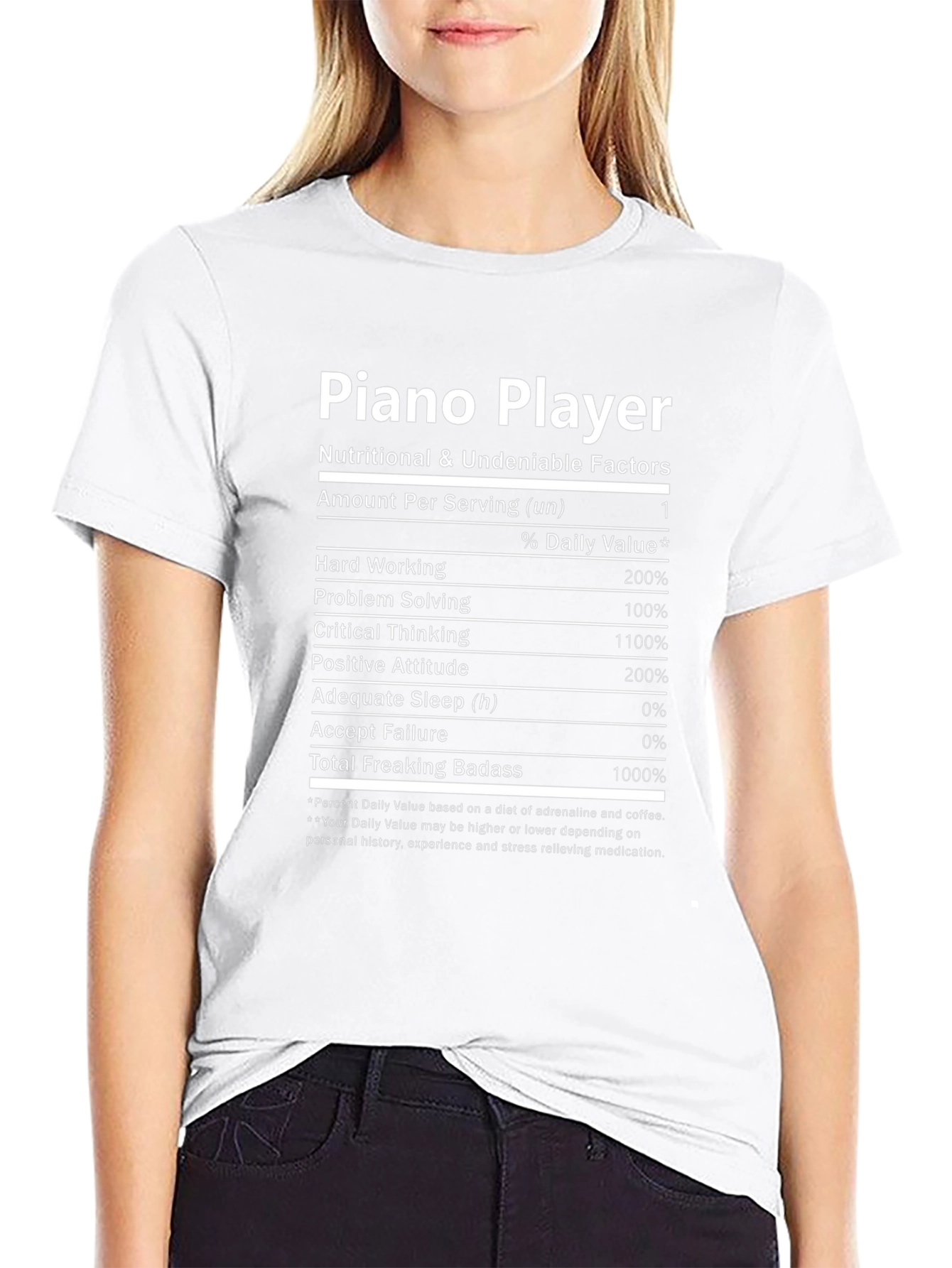Piano Player Nutritional Facts T-Shirt