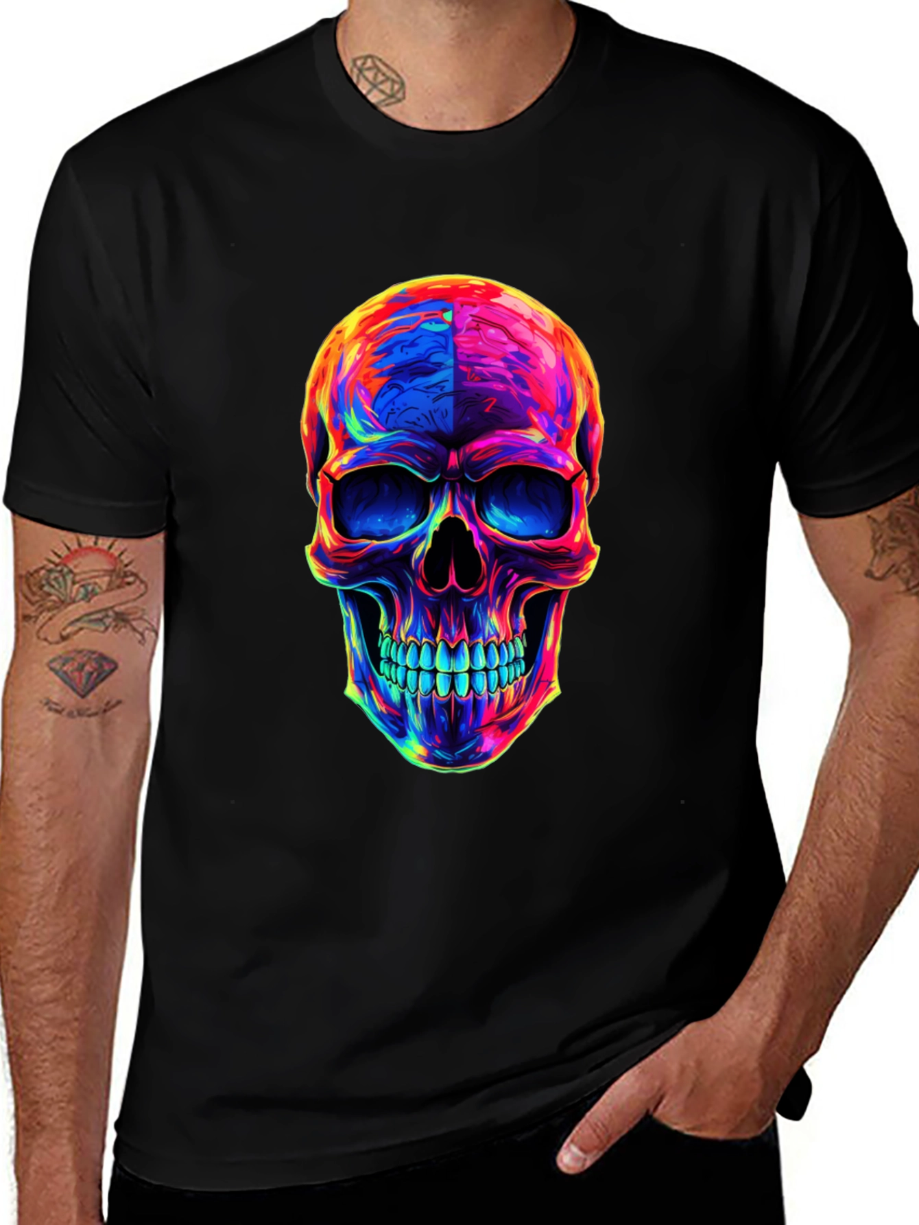 Psychedelic Skull Graphic T-Shirt