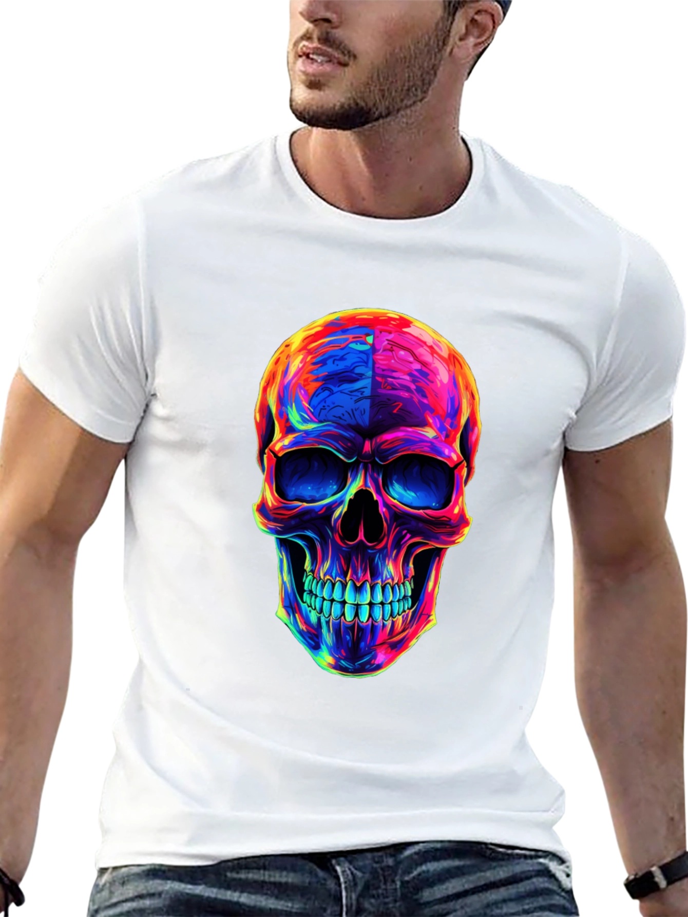Psychedelic Skull Graphic T-Shirt