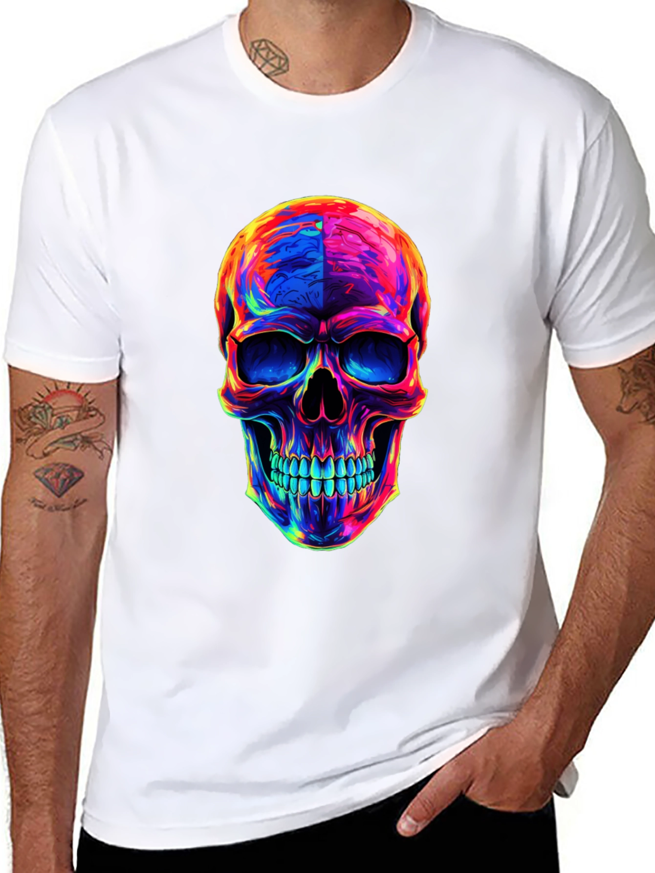 Psychedelic Skull Graphic T-Shirt