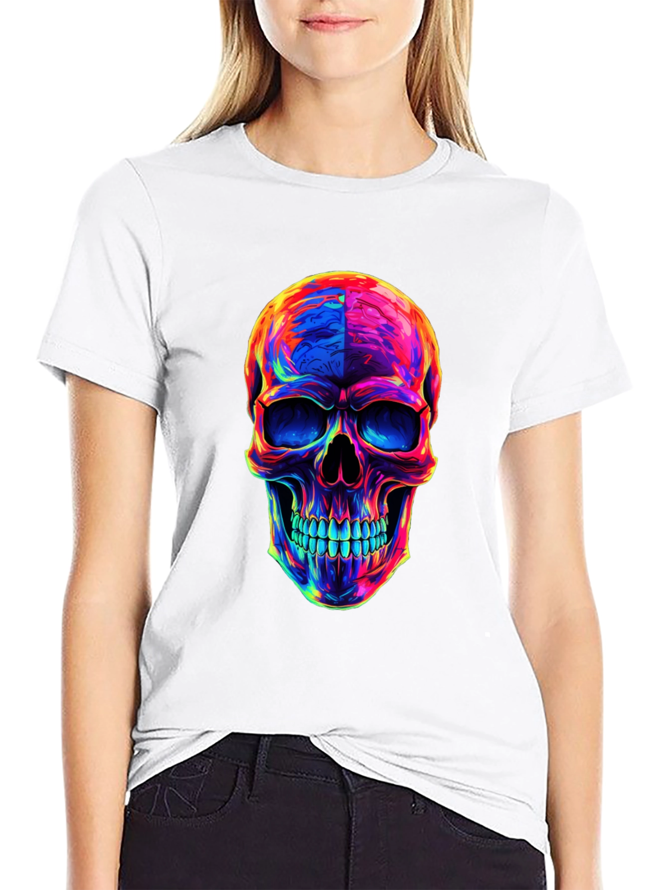 Psychedelic Skull Graphic T-Shirt