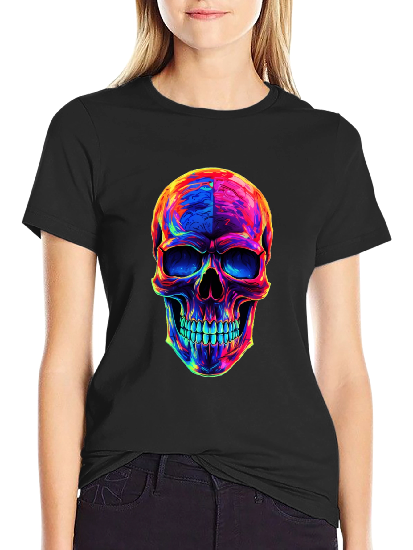 Psychedelic Skull Graphic T-Shirt