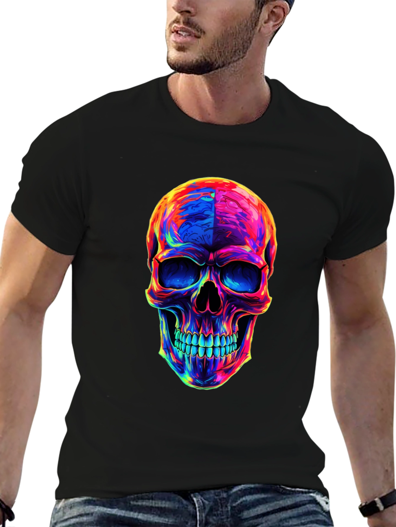 Psychedelic Skull Graphic T-Shirt