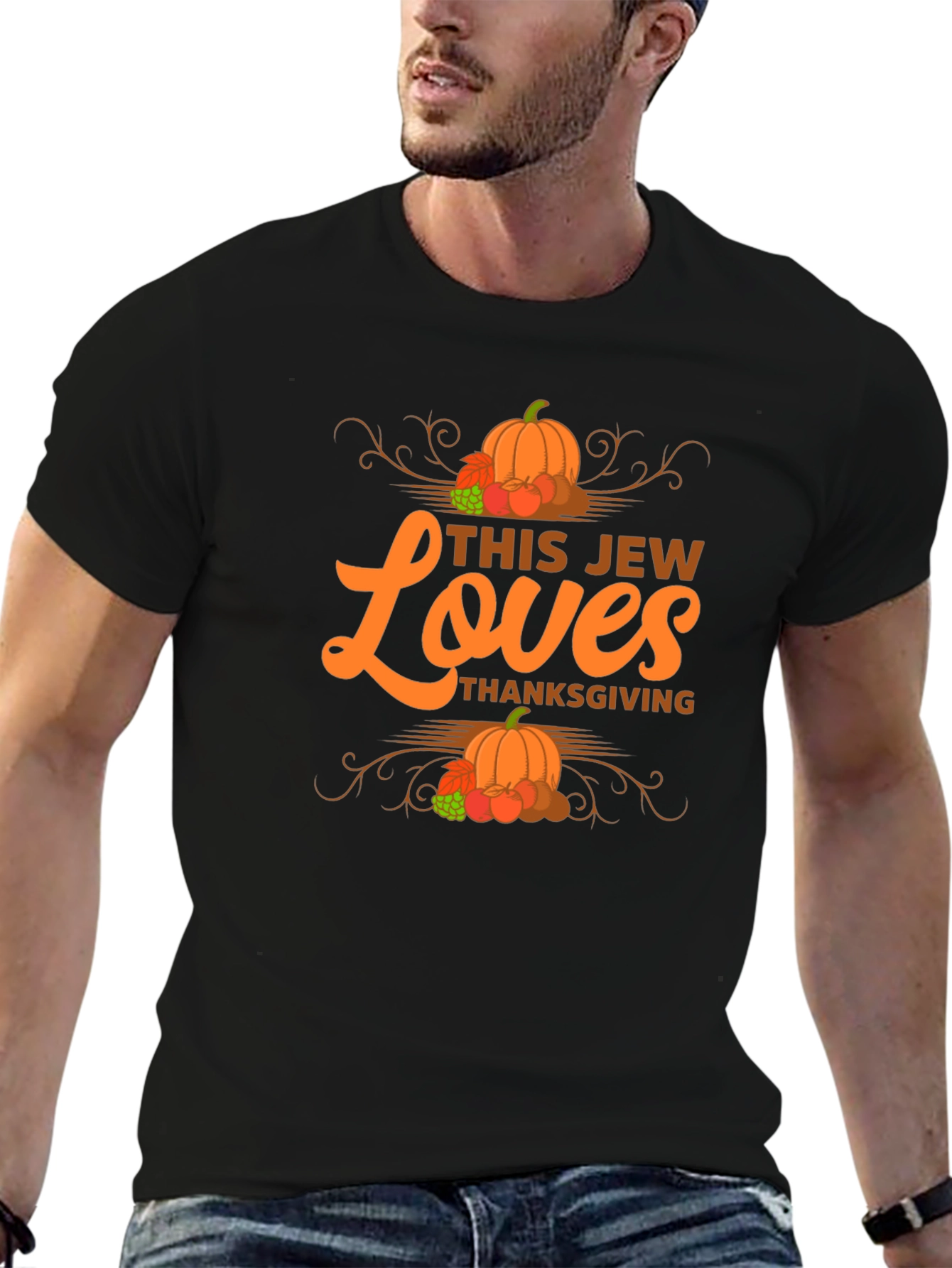This Jew Loves Thanksgiving T-Shirt - Festive Fall Design