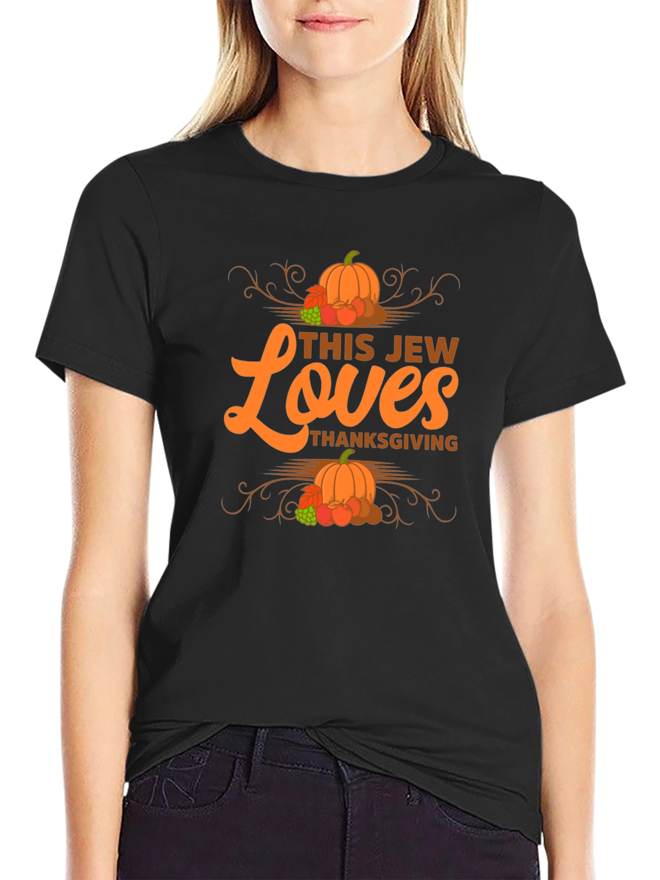 This Jew Loves Thanksgiving T-Shirt - Festive Fall Design