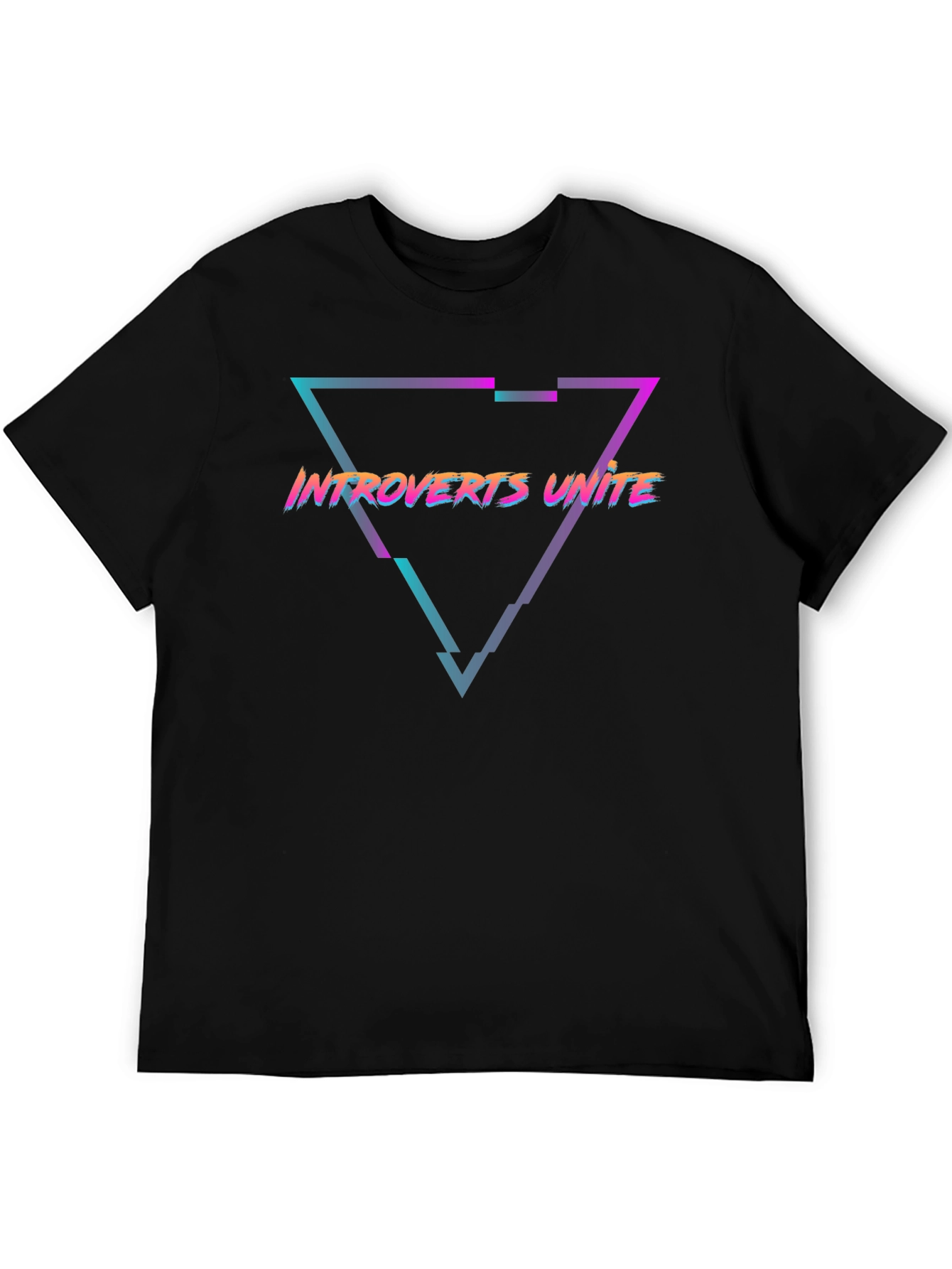 Introverts Unite Graphic Tee - Black Cotton T-Shirt