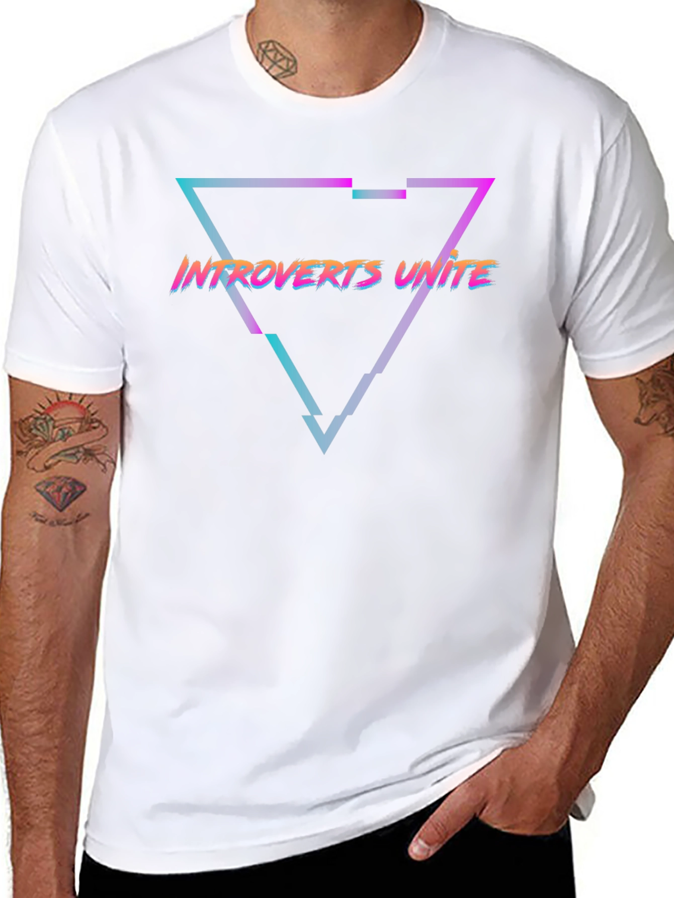 Introverts Unite Graphic Tee - Black Cotton T-Shirt