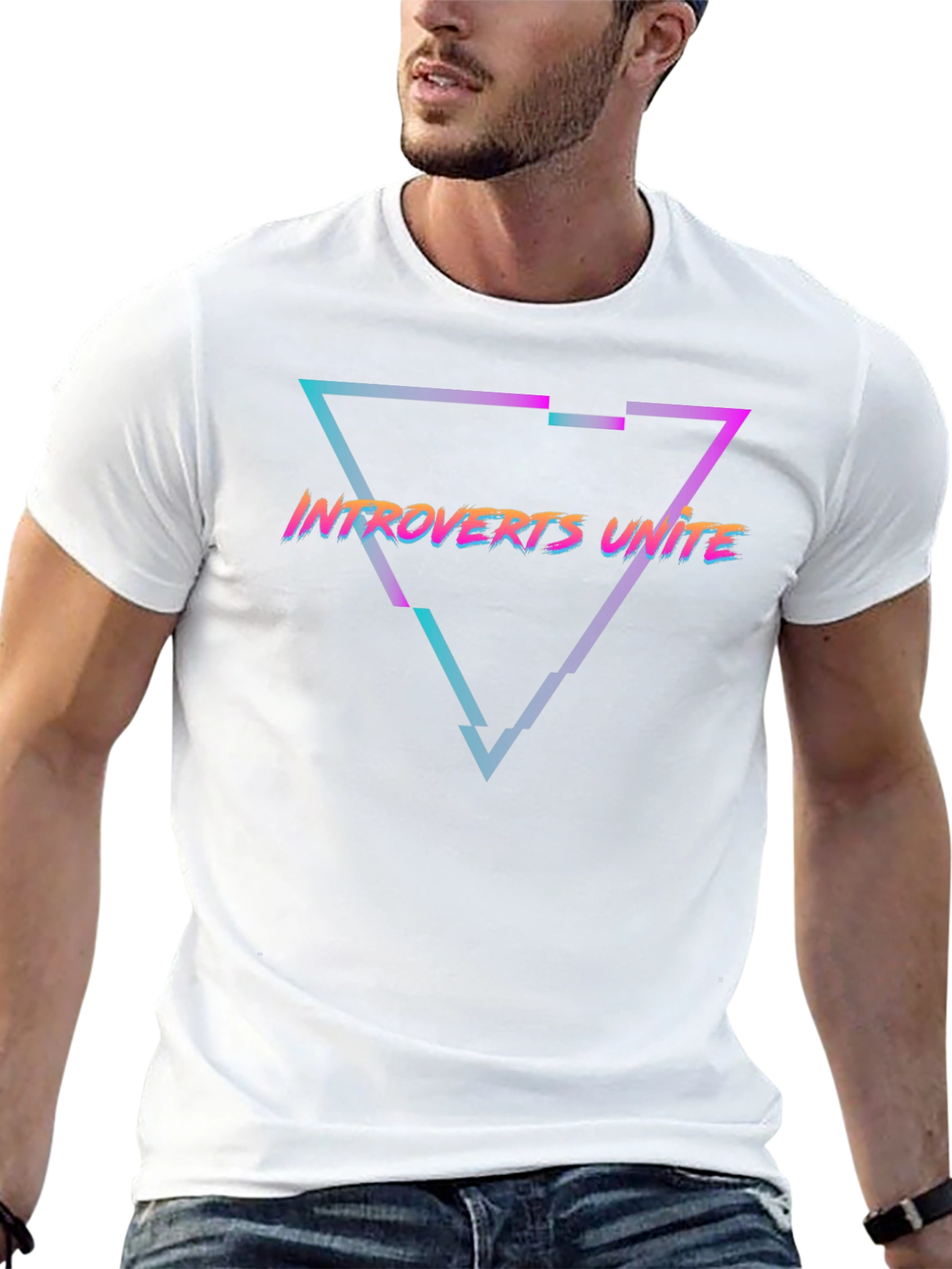 Introverts Unite Graphic Tee - Black Cotton T-Shirt