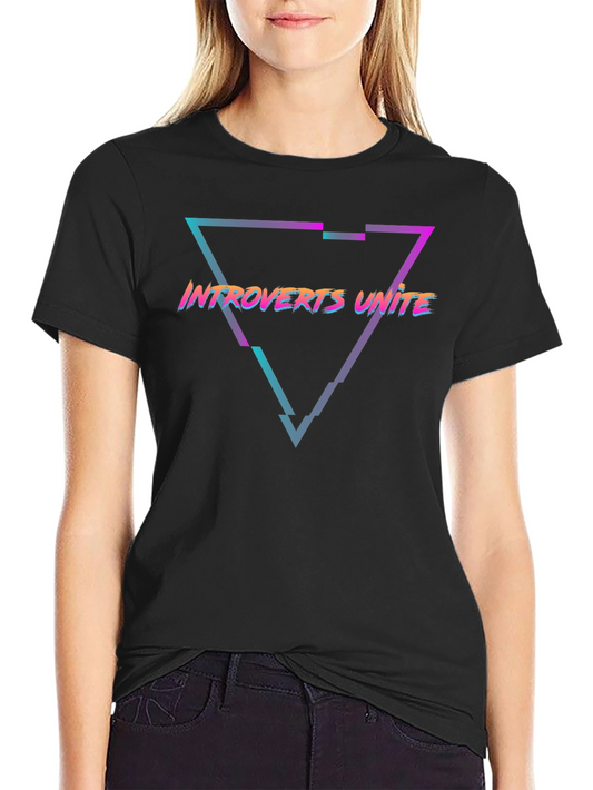 Introverts Unite Graphic Tee - Black Cotton T-Shirt